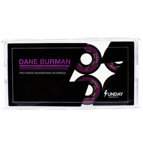 Sunday Bearings Pro Dane Burman - High Performance Skateboard Bearings for Smooth Riding - Perfect for Street Skating, Park Tricks & Longboard Cruising