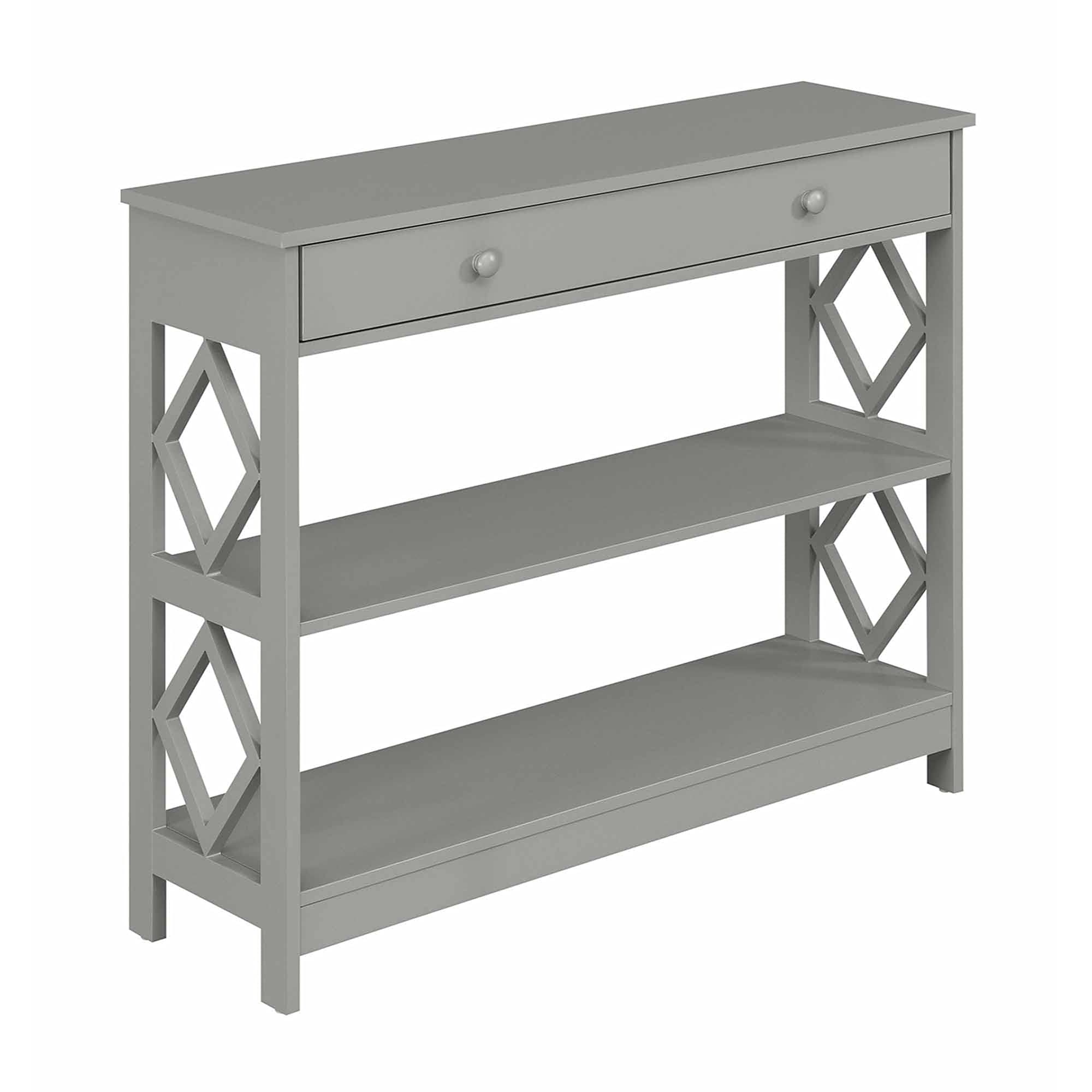 Ergode Diamond 1 Drawer Console Table with Shelves - Modern Entryway Sofa Table with Storage for Living Room, Hallway & Bedroom