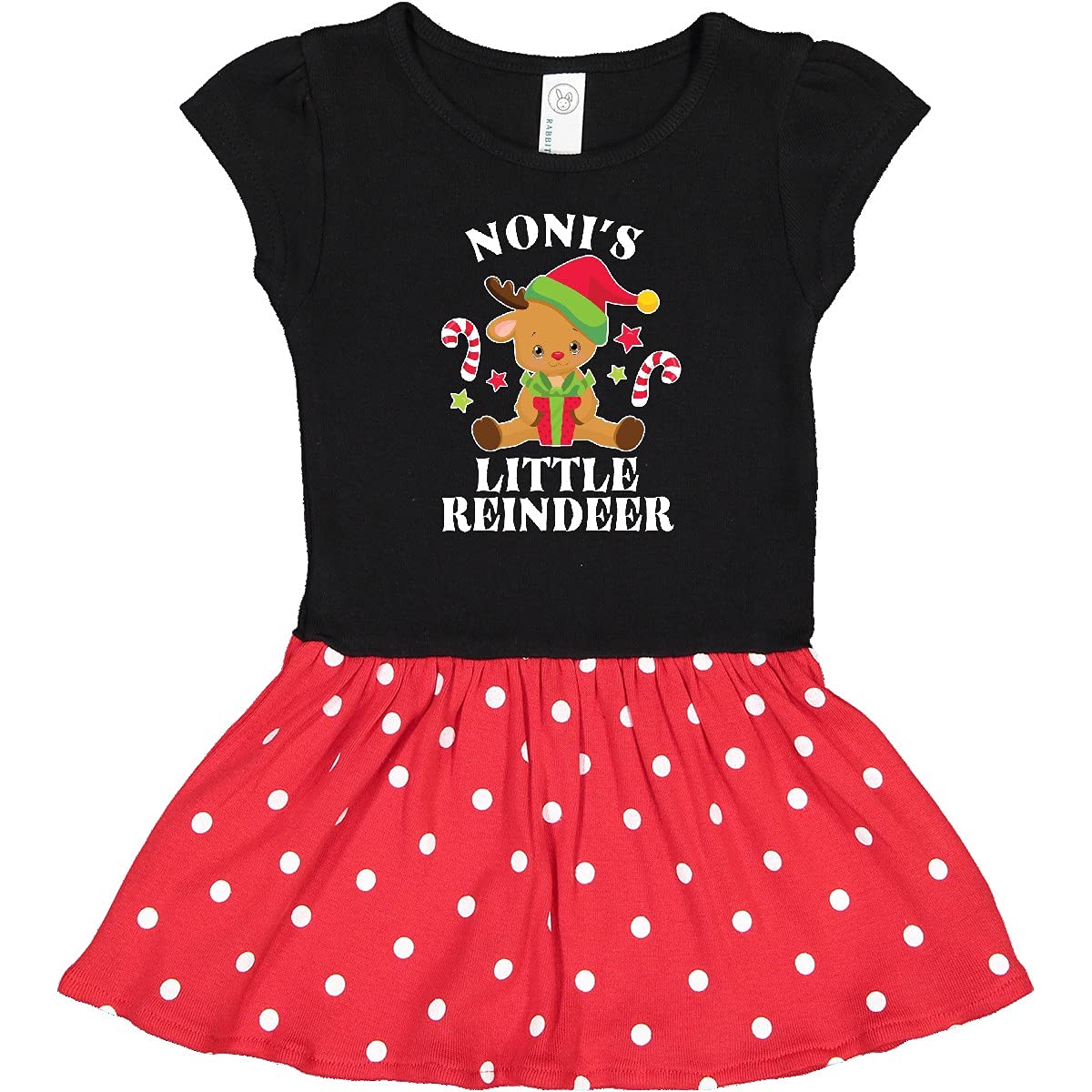 Inktastic Christmas Noni's Little Reindeer with Candy Canes Infant Dress - Adorable Holiday Outfit for Baby Girls, Perfect for Christmas Photos & Family Gatherings