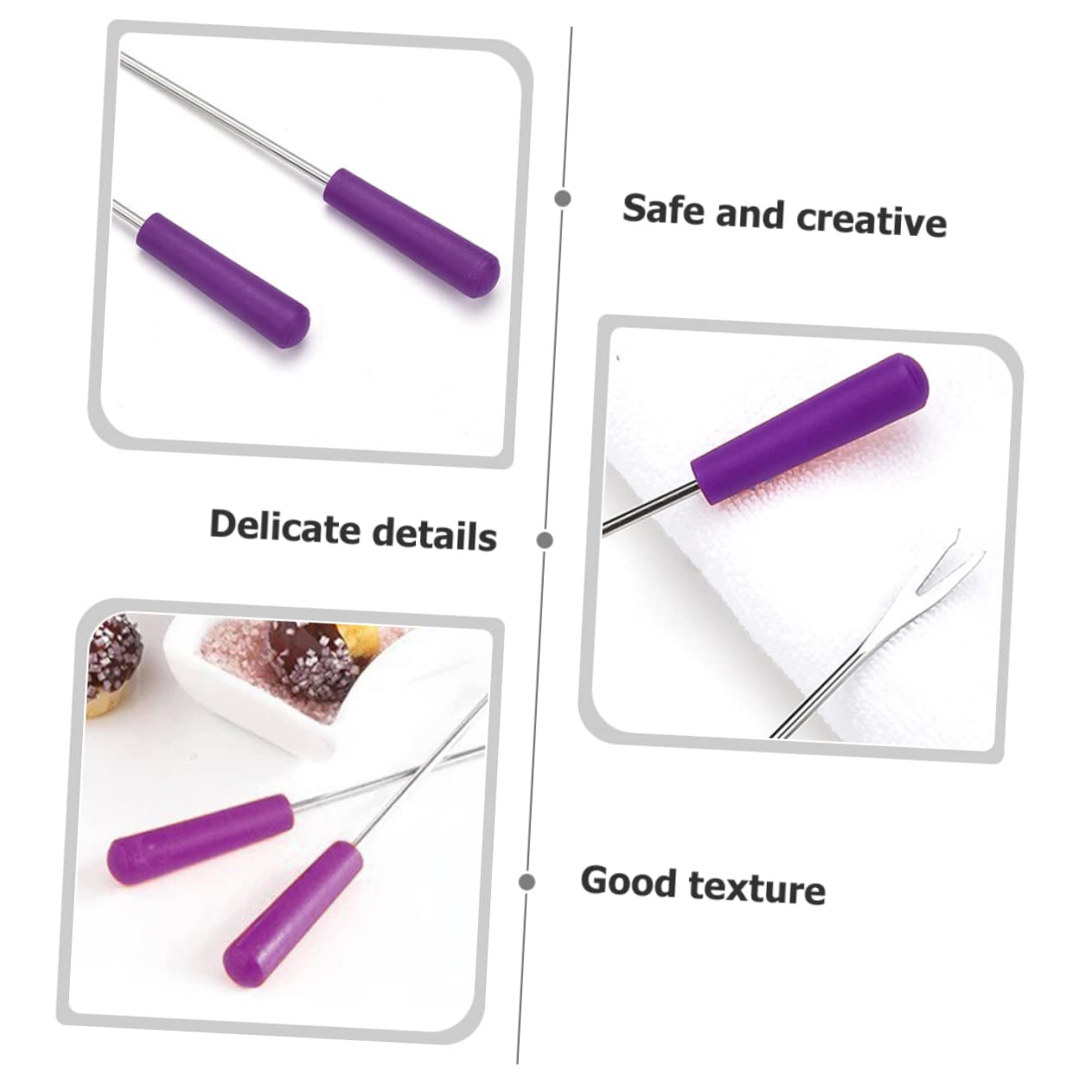 6-Piece Stainless Steel Cheese Forks Set - Heat-Resistant BBQ Forks for Melting Cheese & Fruits - Perfect for Parties, Picnics and Outdoor Grilling