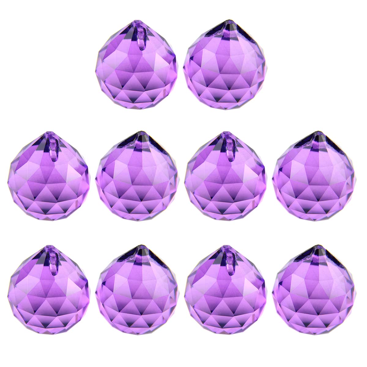 Queenbox 10pcs 15mm Crystal Suncatcher Prism Ball Rainbow Hanging Pendants with Hole - Feng Shui Window Decor, Chandelier Accessories, DIY Home & Garden Decoration for Sunlight Rainbow Effects