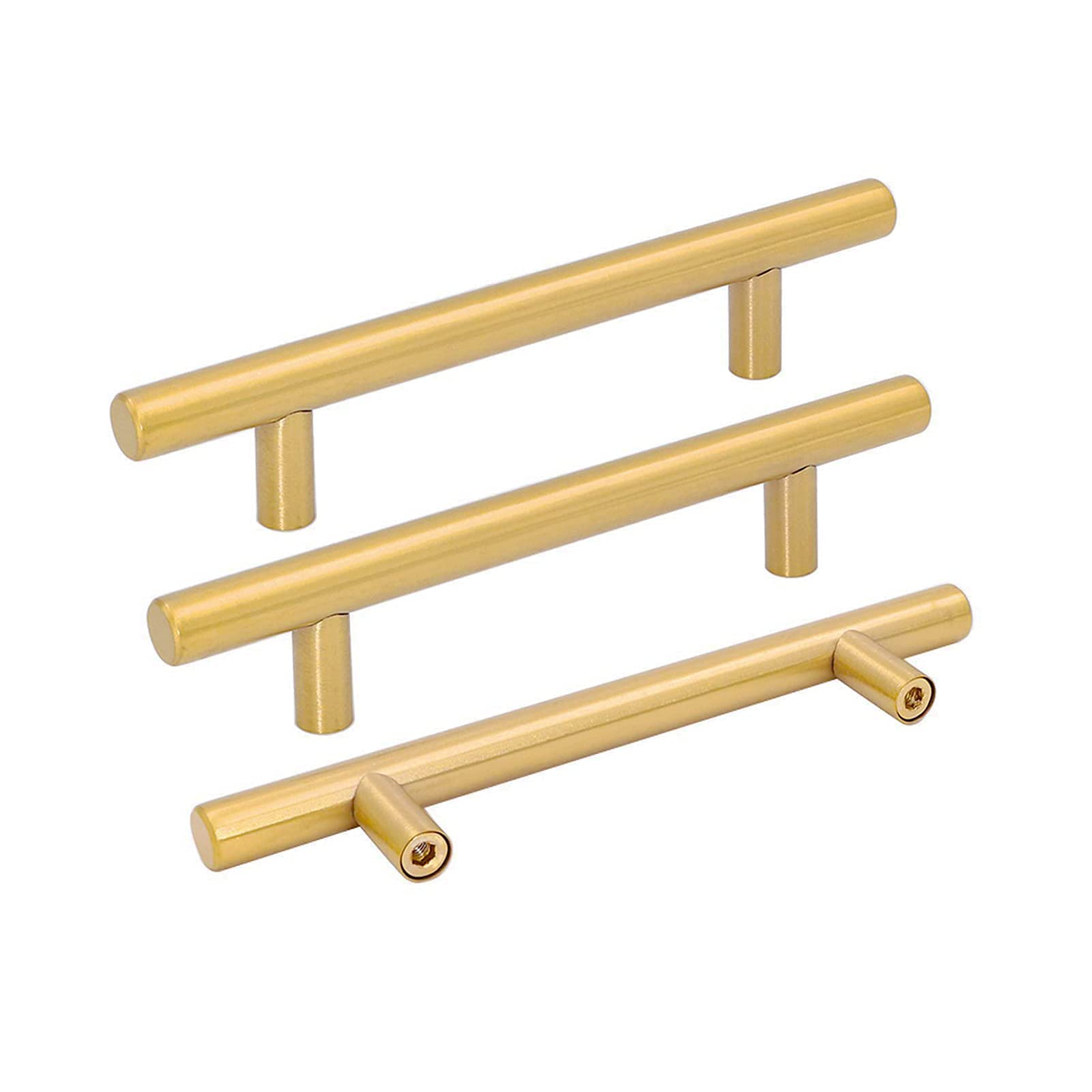 40 Pack Gold Cabinet Handles - LS201GD115 Stainless Steel Drawer Pulls for Kitchen & Dresser (115mm Hole Centers) - Elegant Hardware Upgrade for Cabinets, Furniture & Home Decor