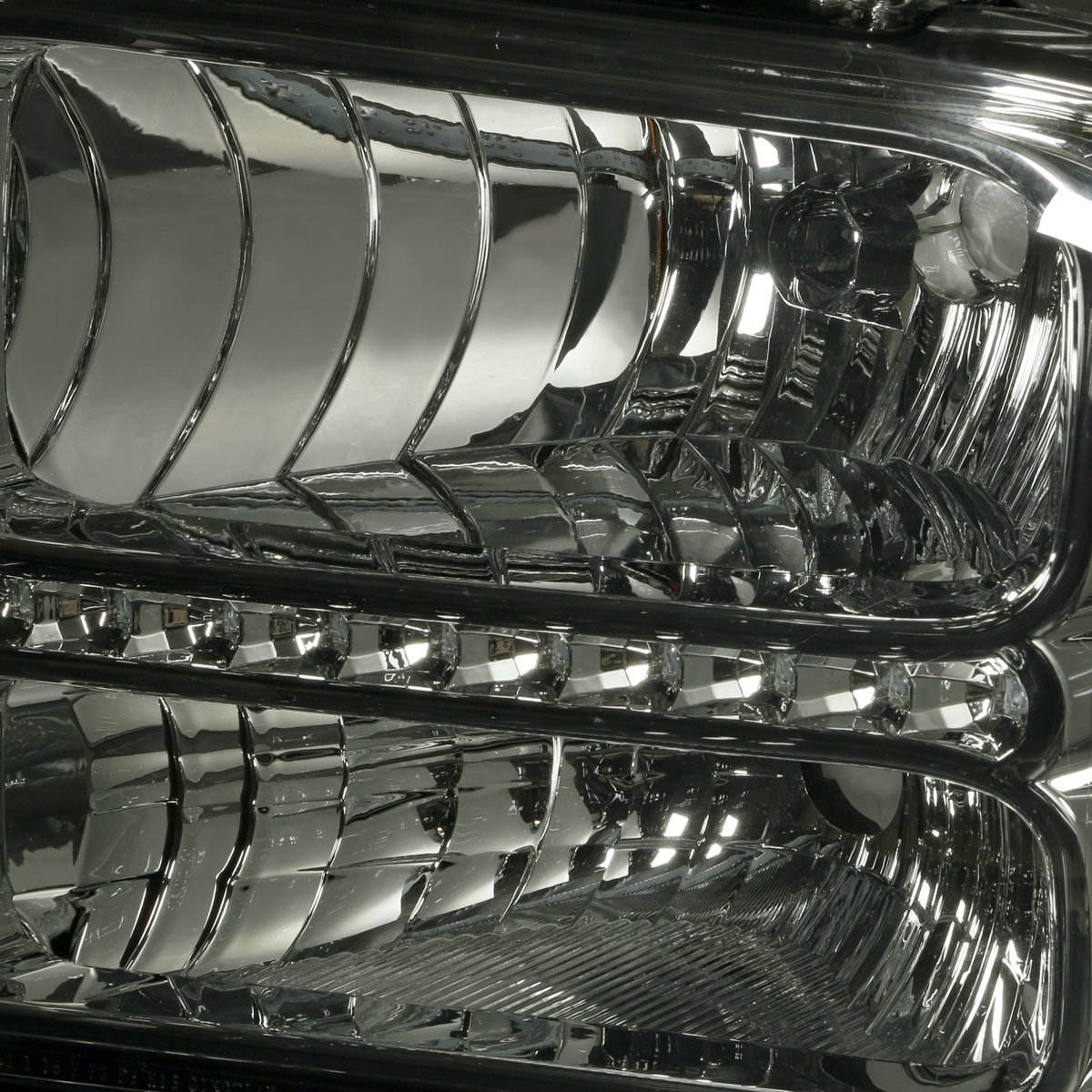 Auto Dynasty 3D LED Headlights & Grille for Ford F250-F550 (2005-2007) - Black Chrome - Off-Road & Custom Builds