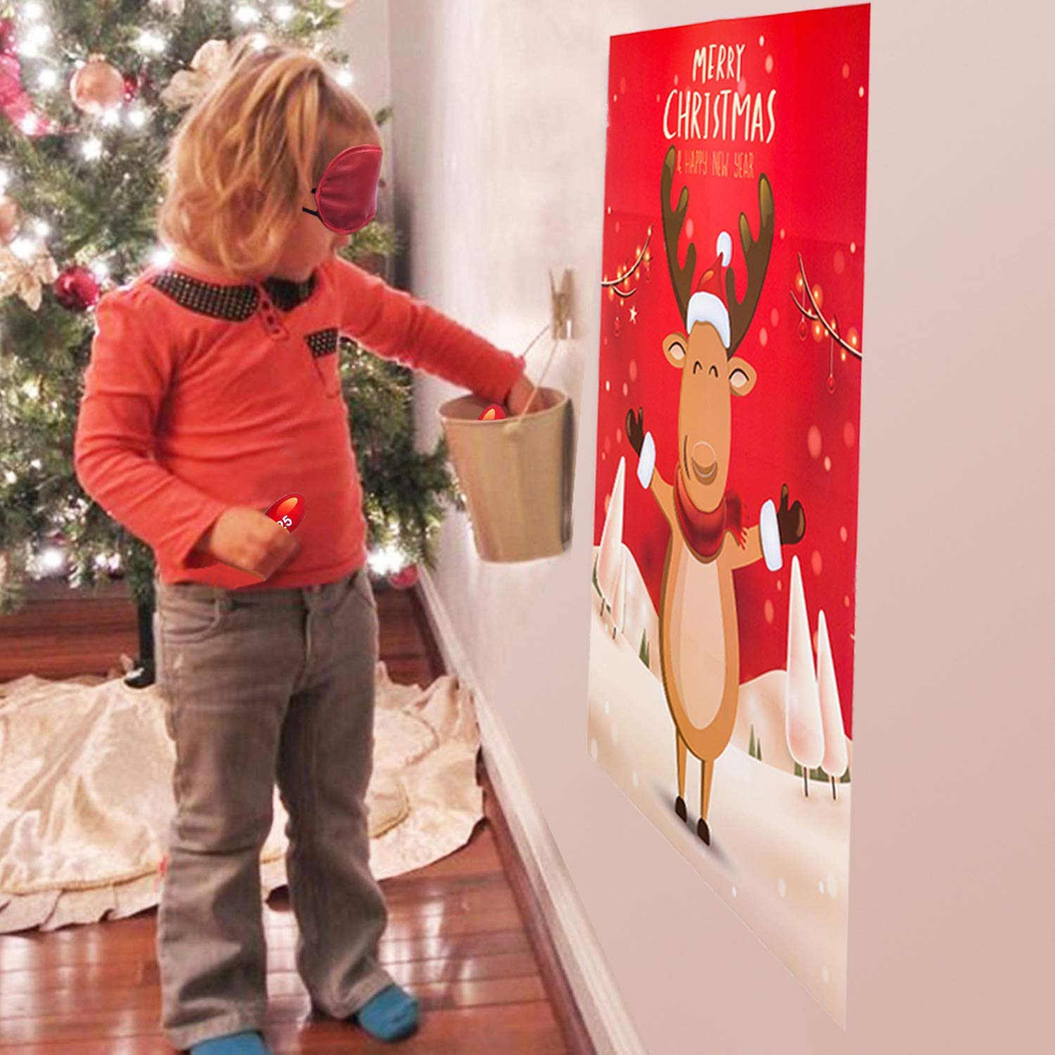 Pin The Nose On The Reindeer - Fun Christmas Party Games for Kids & Family Activities | Holiday Party Favors, Xmas Eve Entertainment & Festive Gift Ideas for Family Gatherings