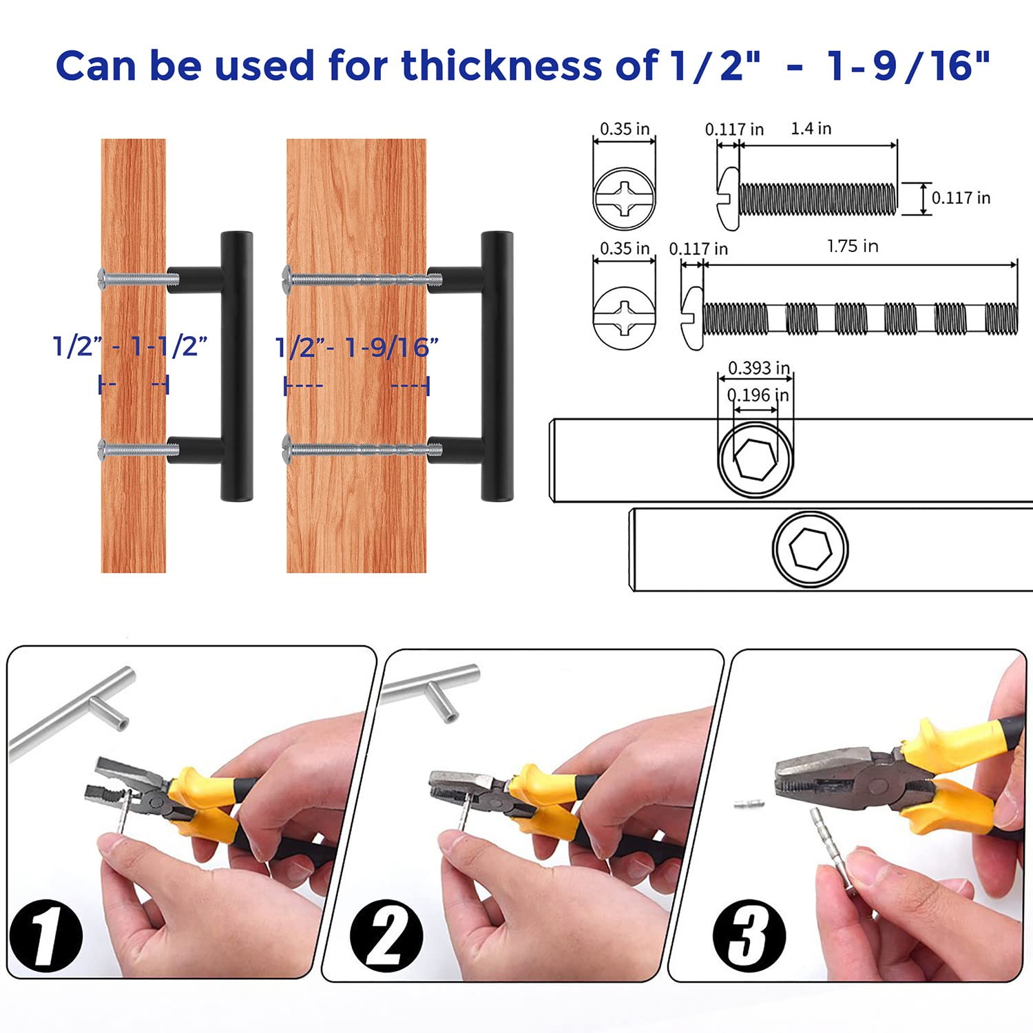 Ravinte 5-Pack 2-1/2 Inch Center-to-Center Matte Black Stainless Steel Cabinet Pulls – 4 Inch Overall Length Modern Kitchen Cabinet Handles for Drawers, Cupboards & Cabinets – Perfect for Home Kitchen Renovation & DIY Furniture Upgrades