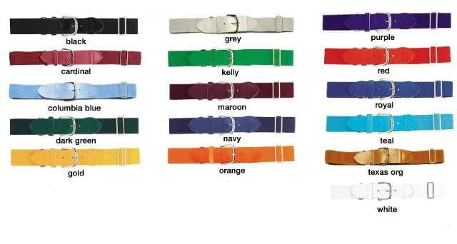 Martin Sports 12-Pack Youth Adjustable Baseball/Softball Belts - 1.25