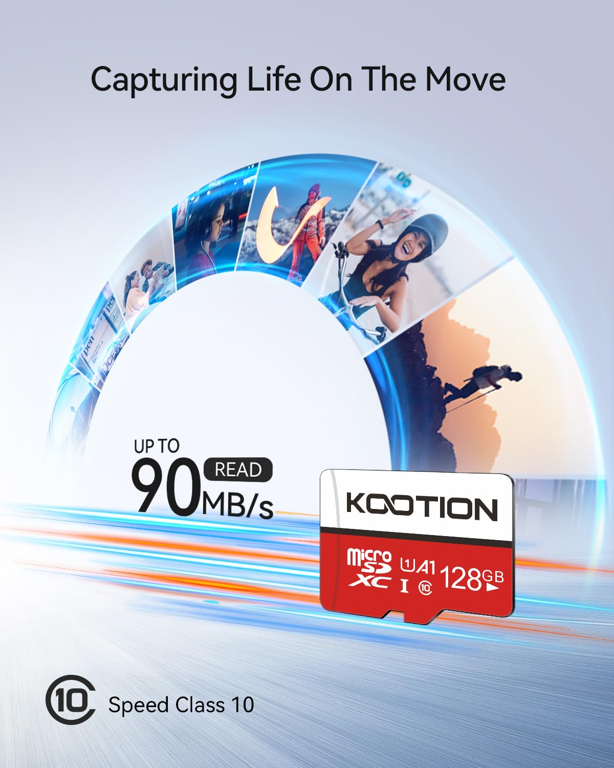 KOOTION 128GB Micro SD Card 5 Pack - UHS-I U1 C10 microSDXC Memory Card with Adapter - High Speed TF Flash Card for Smartphone, Tablet, Camera, Drone, Nintendo Switch & Action Cameras