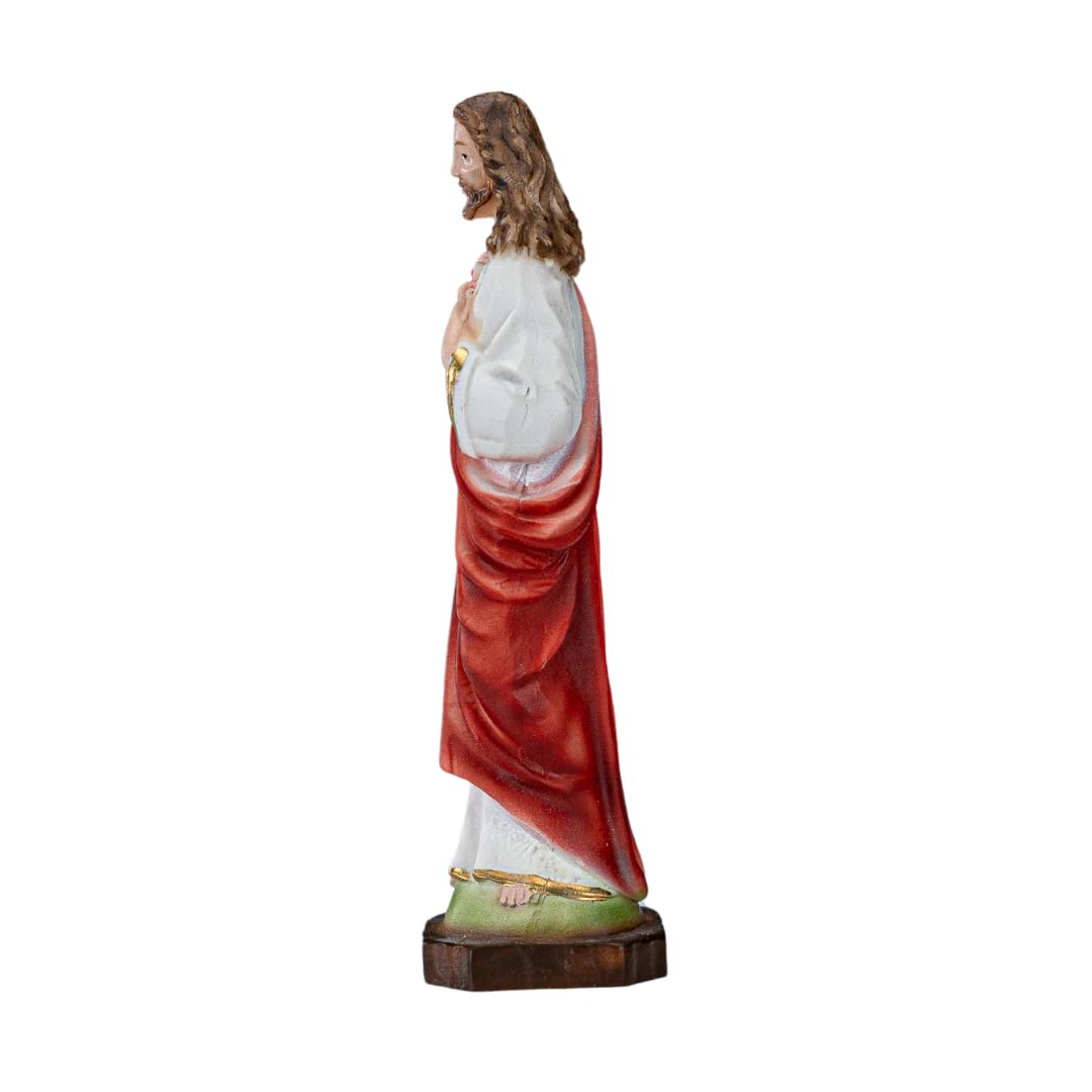 Handmade Sacred Heart of Jesus Statue - 6 Inch Religious Figurine for Home Altar, Catholic Decor & Gift Giving