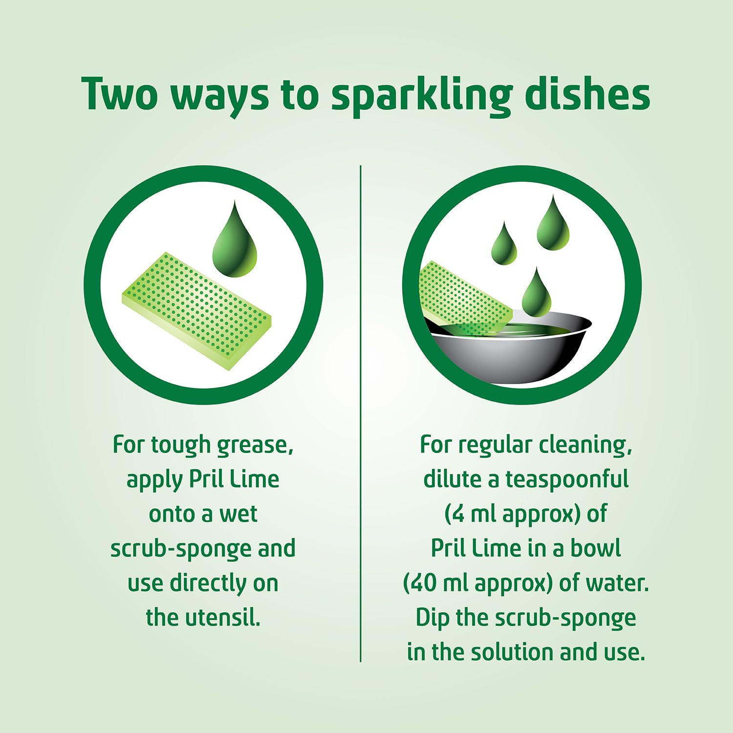Pril Lime Liquid Dishwashing Gel - 2 Liter Pouch | Powerful Grease Cutting Dish Soap with German Technology | No Residue Formula for Pots, Pans & All Kitchen Utensils | Perfect for Daily Dishwashing & Tough Grease Removal