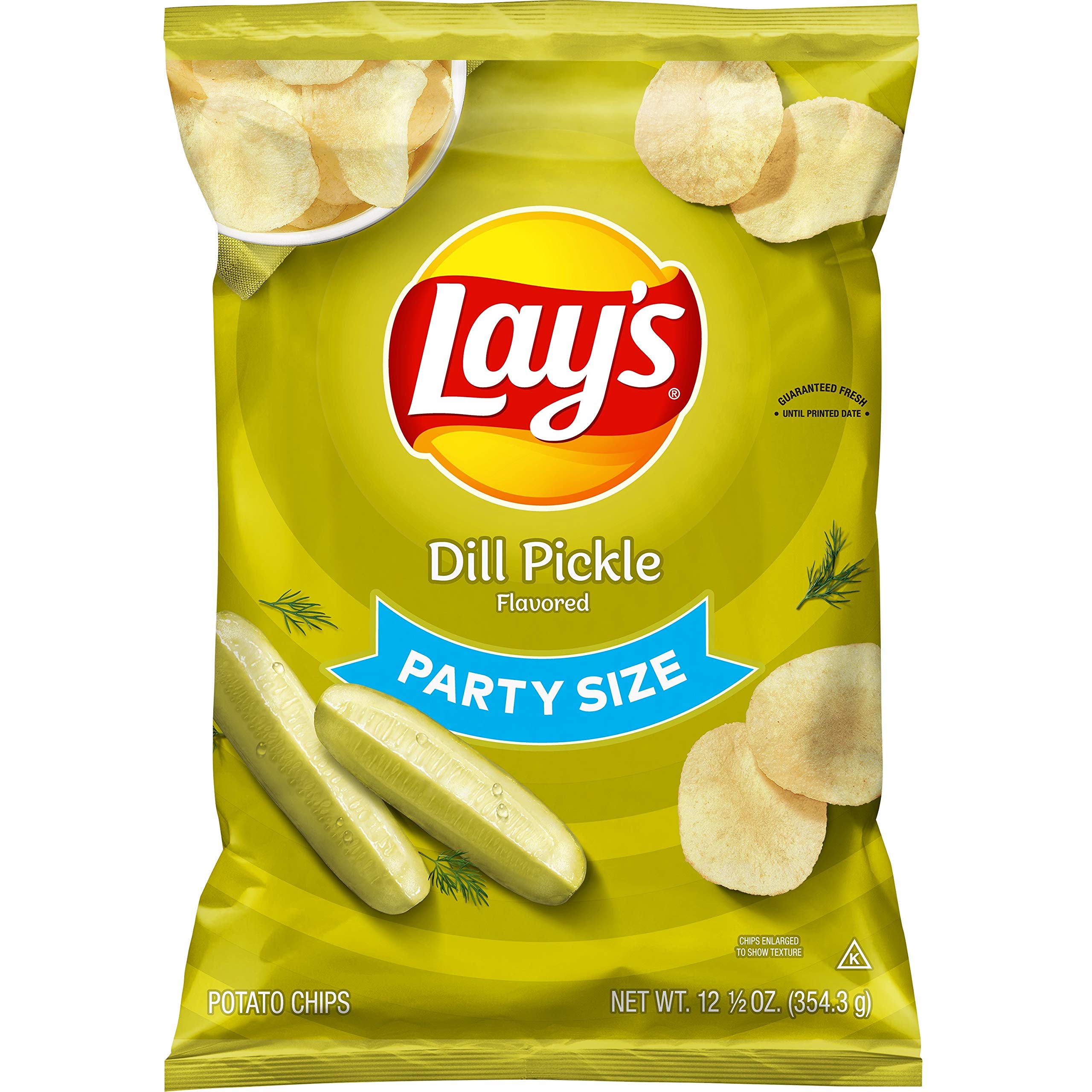 Lay's Dill Pickle Flavor Potato Chips - 12.5 Oz Bag - Crunchy Snack for Parties, Picnics & Movie Nights