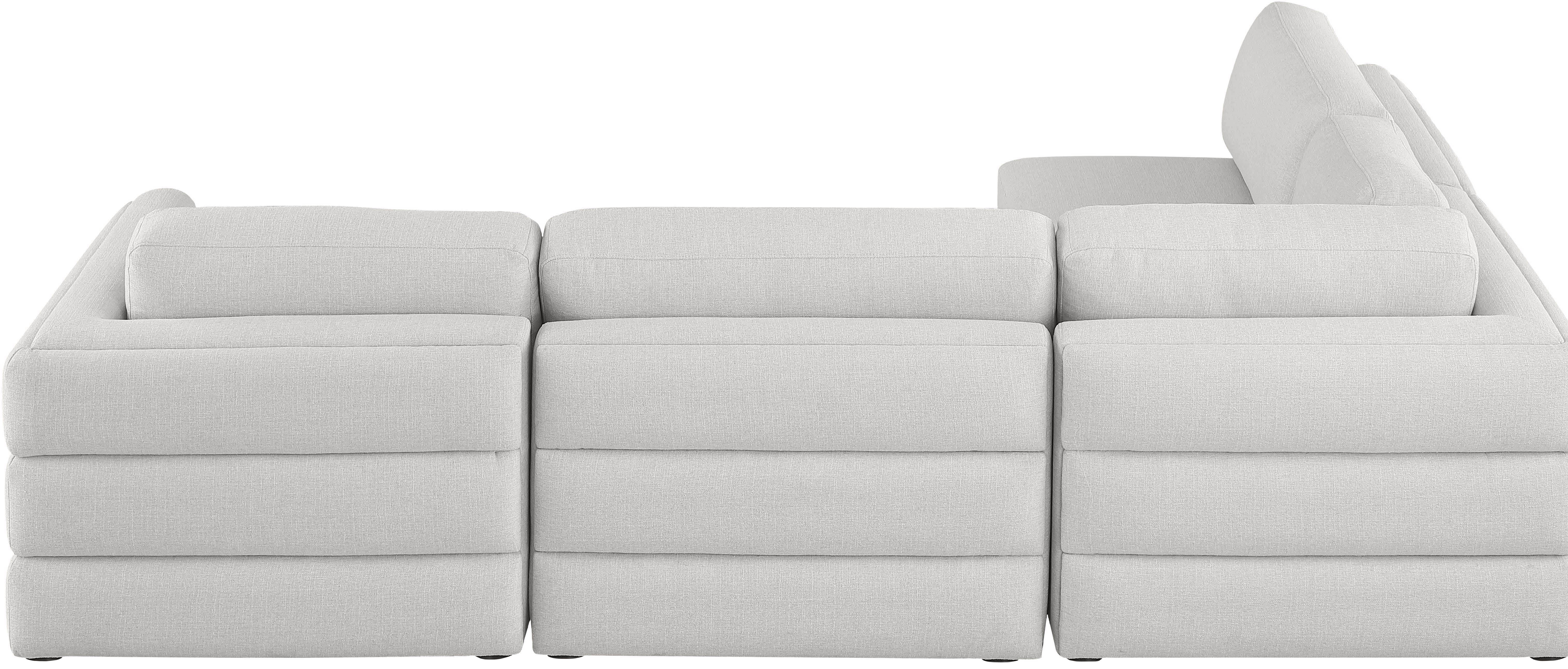 Beckham Durable Linen Textured Fabric Modular Sectional Sofa - Modern Living Room Furniture for Home Theater & Family Gatherings