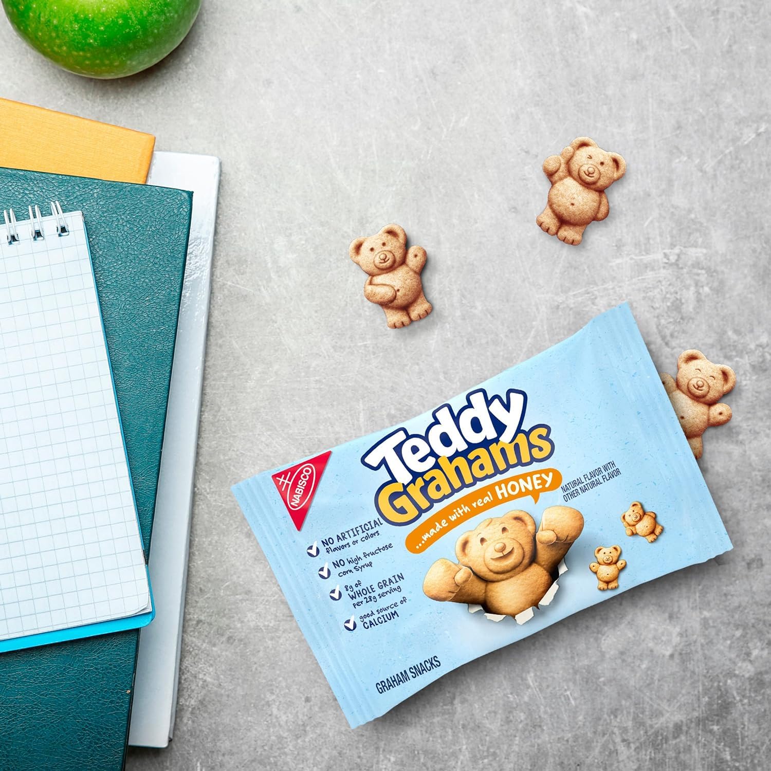 **Teddy Grahams Honey Graham Snacks for Kids - 20 Pack (1 oz Each) | Healthy School Snacks, Lunchbox Treats & On-the-Go Snacking**