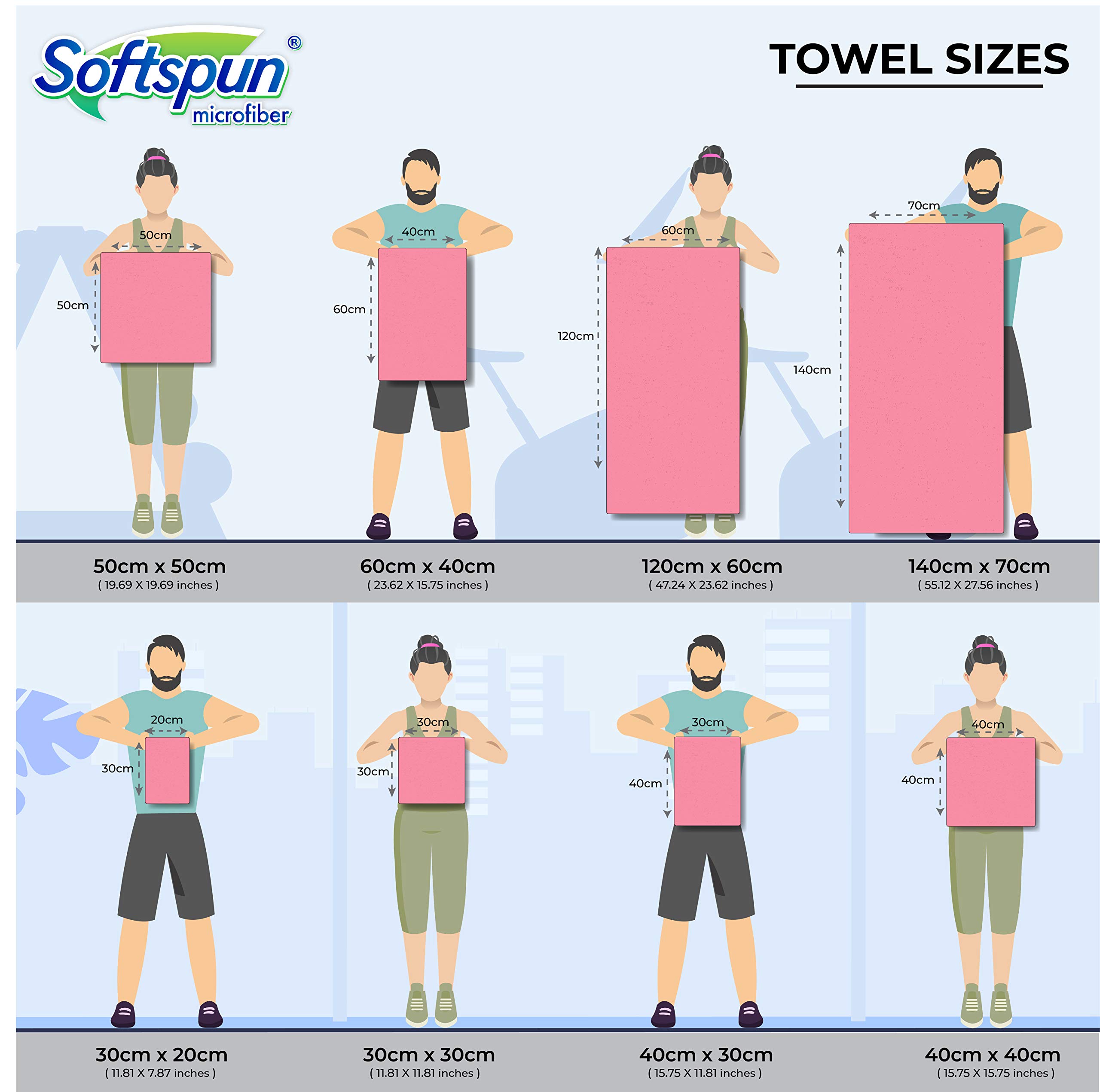 SOFTSPUN Microfiber Baby Hand & Face Wipes - 30x30cm Hypoallergenic Washcloths for Sensitive Skin, Super Soft 340 GSM Towel Set (Pink) - Gentle for Newborn, Infant Care & Daily Use at Home or Travel