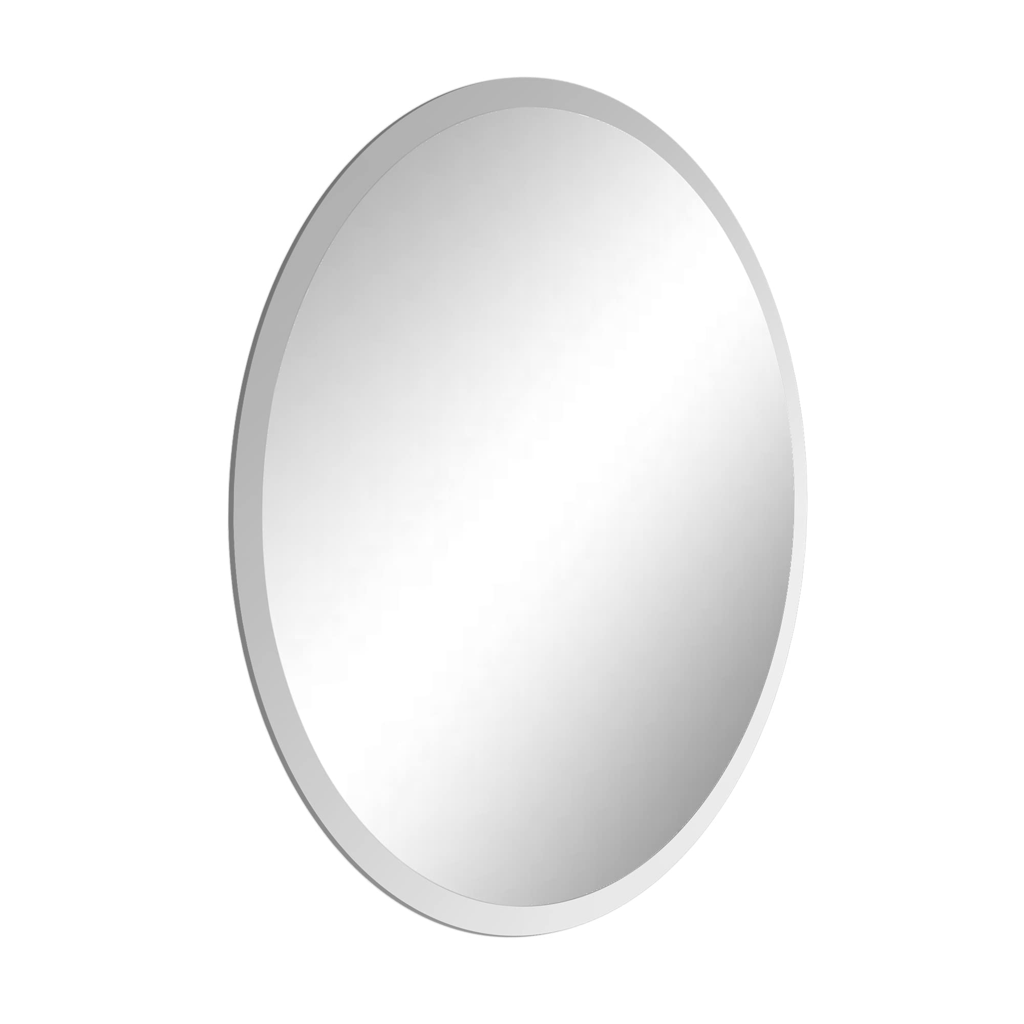 22x39 Inch Oval Frameless Wall Mirror with 1 Inch Beveled Edge - Bathroom Vanity Bedroom Living Room Decor - Shatter-Resistant Glass for Home & Commercial Use