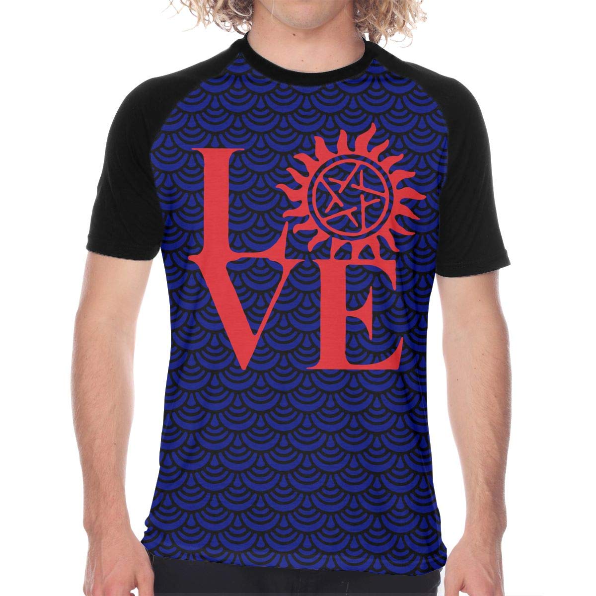 Supernatural Men's Graphic Print Baseball Short Sleeve T-Shirt - Casual Streetwear for Fans & Everyday Comfort