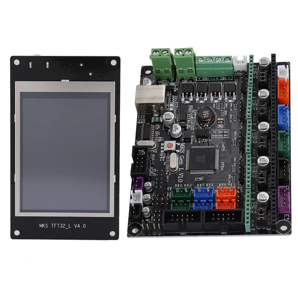 MKS-GEN L v1.0 Motherboard with TFT32 3.2-inch Color LCD Touch Screen & 5x A4988 Driver Modules - Complete 3D Printer Control Board Kit for DIY Printing, Repairs and Upgrades | Perfect for Creality Ender 3, CR-10, Anet A8 3D Printers