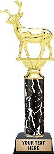 Custom Engraved Black Lightning Buck Deer Trophy - Personalized Hunting Award for Buck Deer - Perfect for Hunting Competitions, Awards Ceremonies & Man Cave Decor