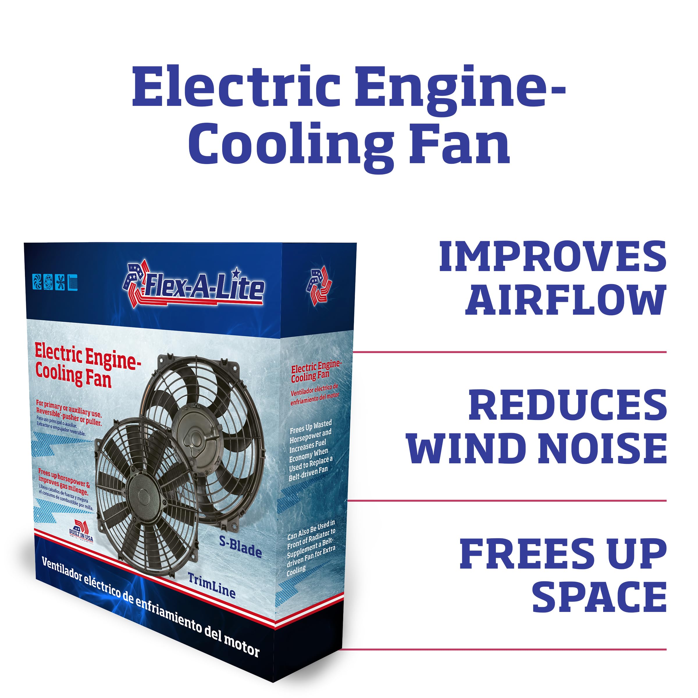 14 Inch Black Reversible Electric Fan - Trimline Pusher-Puller Fan (114) for Car Cooling & Ventilation | Perfect for Vehicles, Garages & Workspaces
