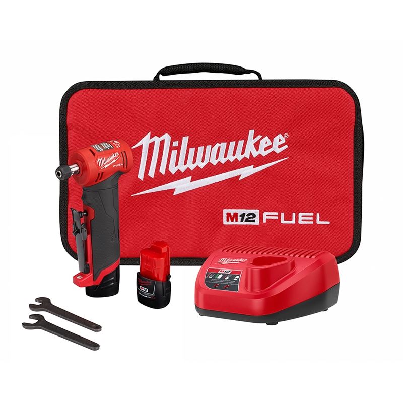 M12 FUEL 12V Brushless Cordless Right Angle Die Grinder Kit (2485-22) - Perfect for Metalworking, Automotive Repair & DIY Projects