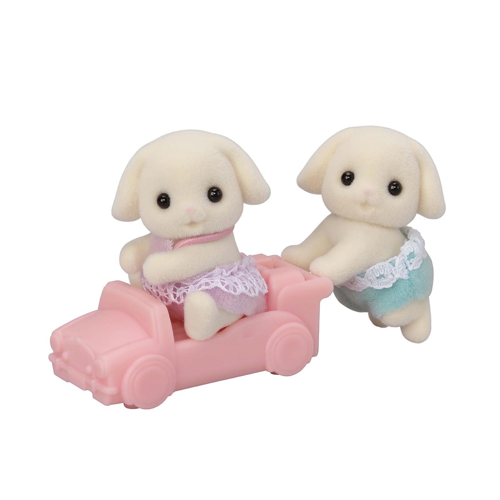 Calico Critters Flora Rabbit Twins Figure Set CC2160 - Adorable Collectible Rabbit Figurines for Kids & Collectors | Perfect for Playtime, Gift Giving & Display