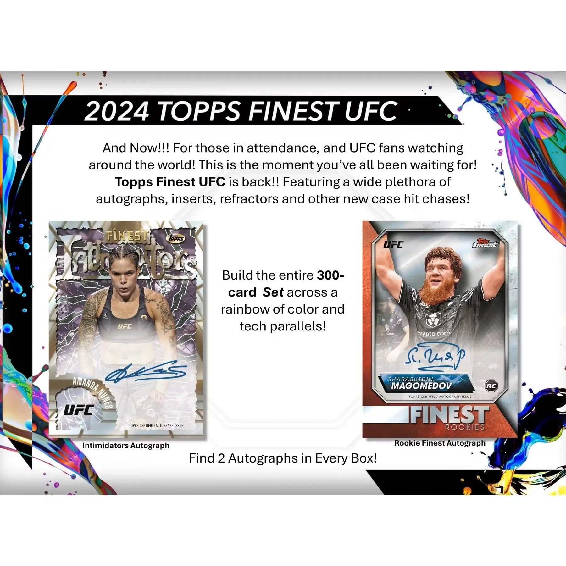 2024 Topps UFC Finest Hobby Box - Premium MMA Trading Cards Collection for Collectors & Fans - Perfect for UFC Memorabilia, Sports Card Investments & Fan Gifts