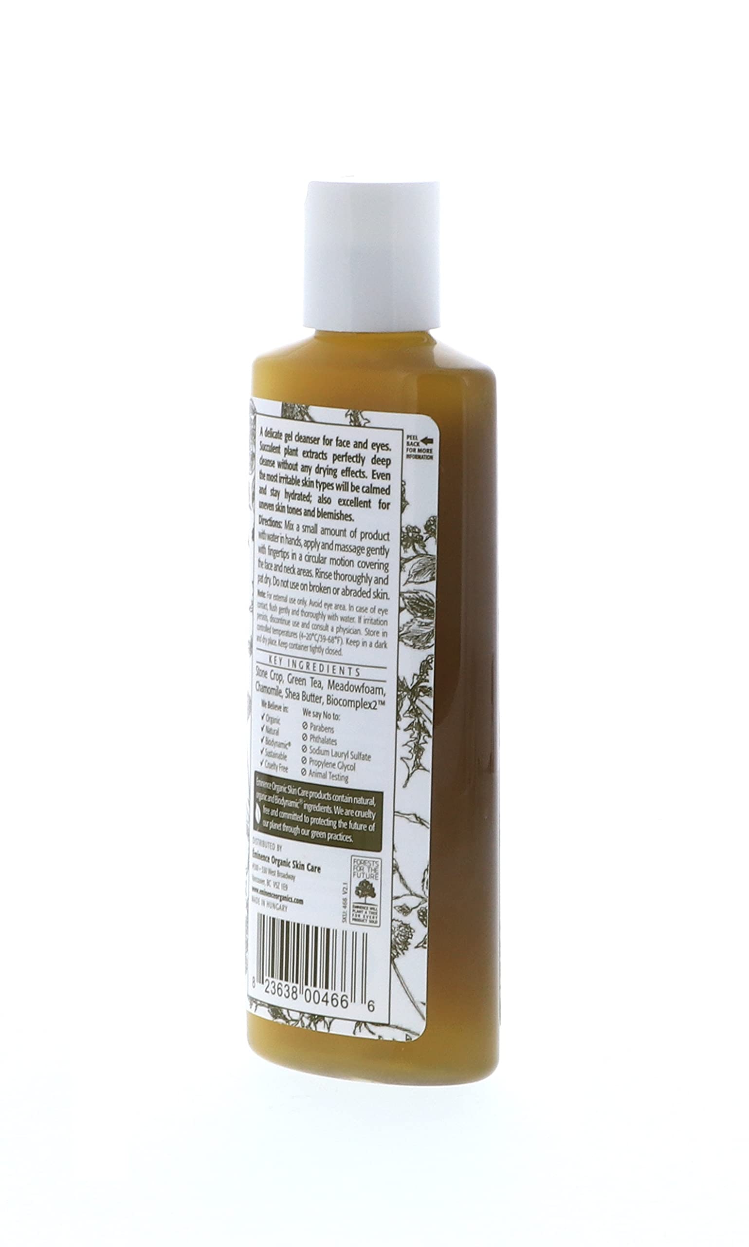 Eminence Organics Stone Crop Gel Wash 4 Oz / 125ml - Hydrating Facial Cleanser for Dry & Sensitive Skin - Perfect for Morning & Night Skincare Routine