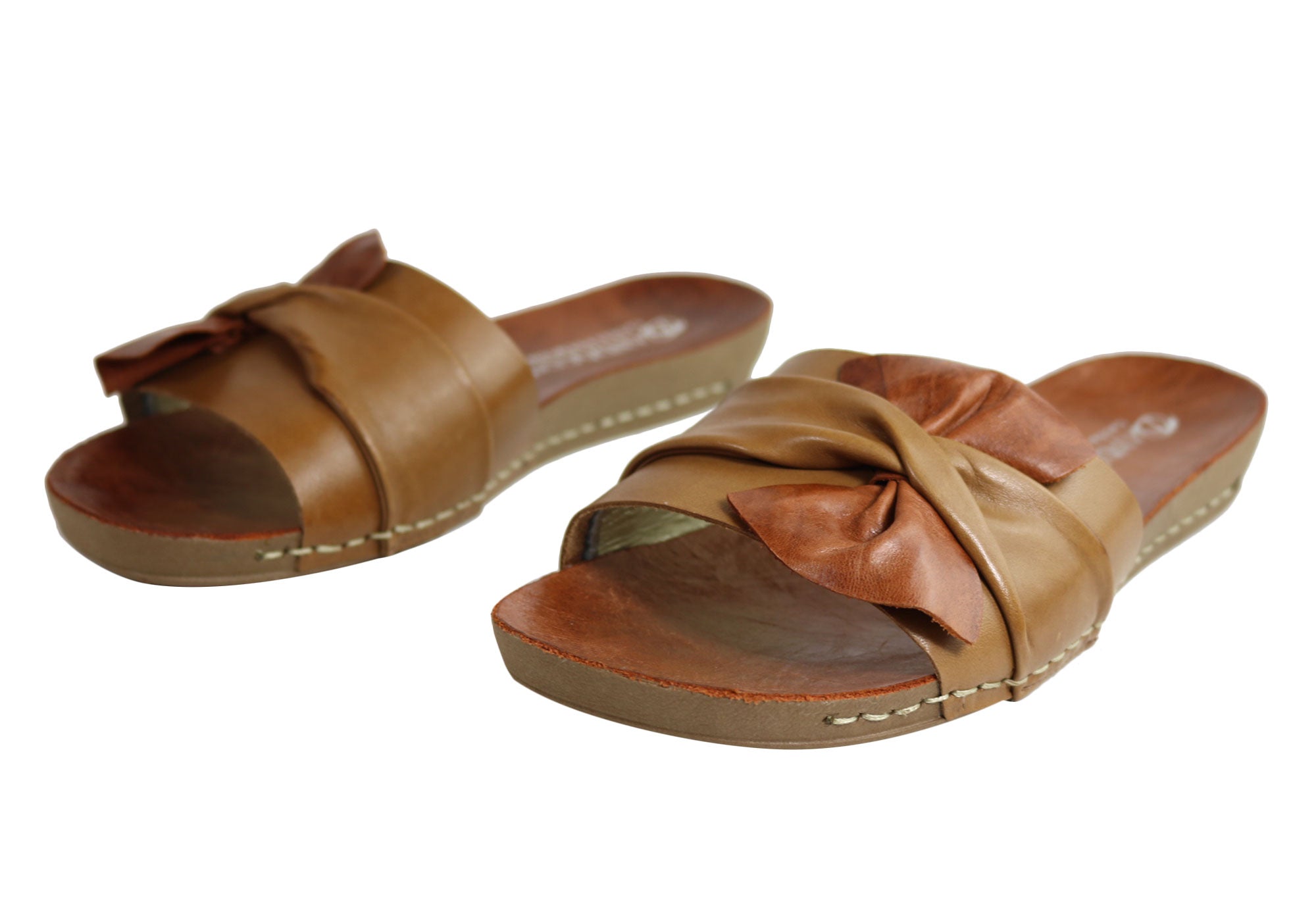 Andacco Women's Comfortable Leather Slide Sandals - Handmade in Brazil - Perfect for Beach, Pool, and Summer Casual Wear