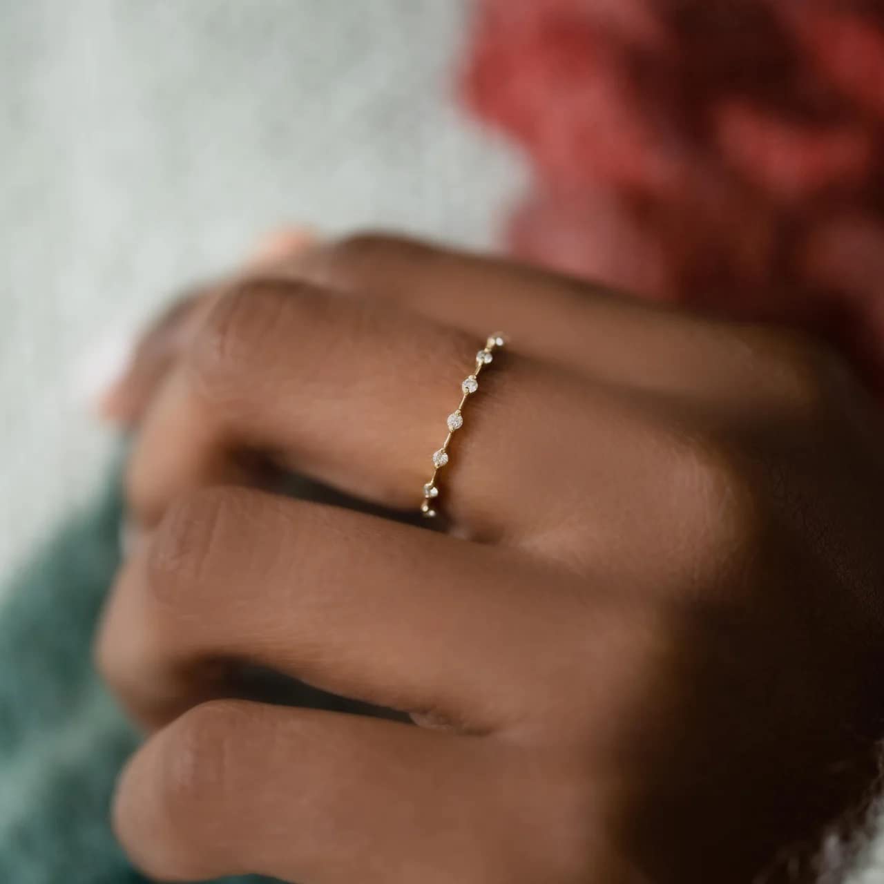 1 Ct Round Cut Diamond Eternity Band Ring - 14K Yellow Gold Plated 925 Sterling Silver Wedding Ring for Women, Handmade Minimalist Anniversary Promise Ring - Perfect Gift for Her, Valentine's Day, Engagement & Special Occasions