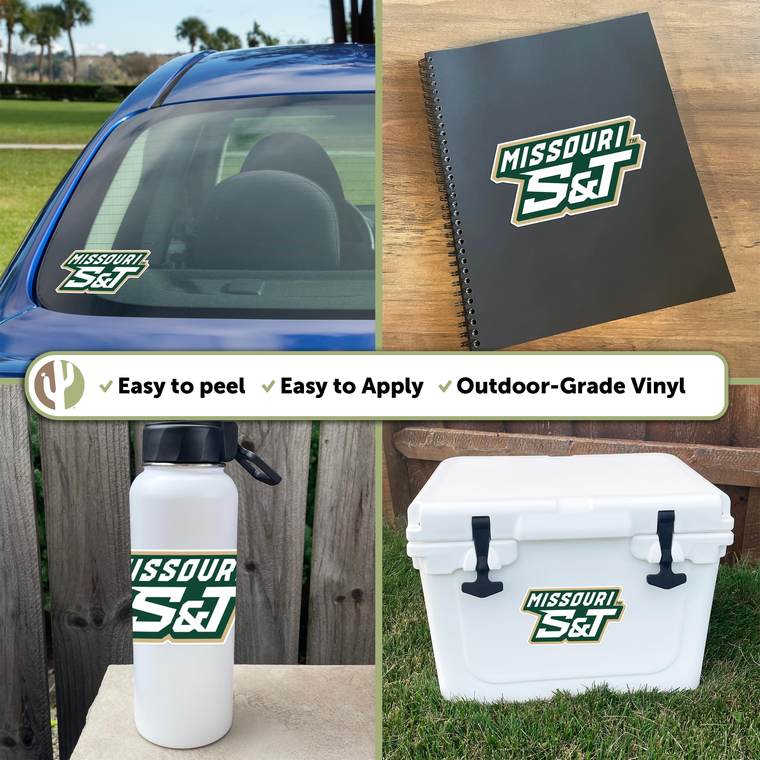 Missouri S&T Miners Vinyl Decal Sticker - Desert Cactus Design for Laptop, Water Bottle, Car & Scrapbook | Durable University of Science and Technology Decal | Perfect for College Pride, Gifts & School Spirit