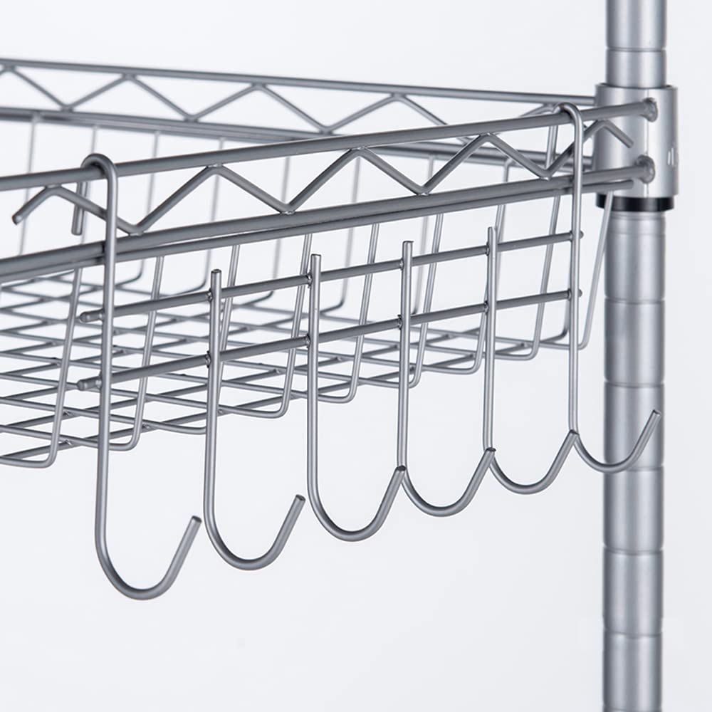6-Tier Heavy Duty Adjustable Metal Wire Shelving Unit - Sturdy Storage Rack for Home, Office, Garage, Kitchen & Bathroom Organization - Perfect for Pantry Storage, Closet Organization & Garage Shelving Solutions