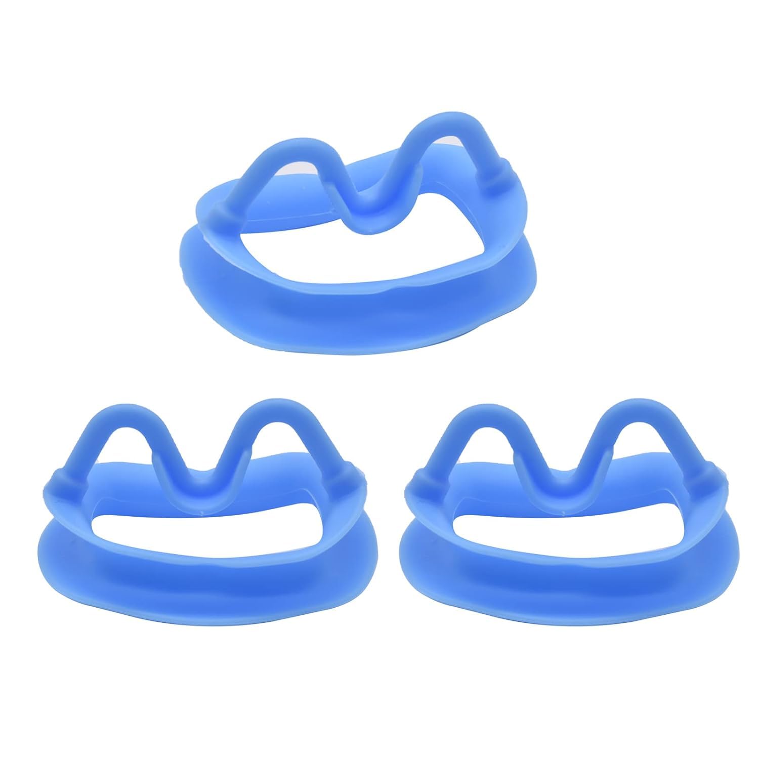 3Pcs Dental Cheek Retractor for Teeth Whitening - Reusable Silicone Mouth Opener & Lip Retractor - Oral Retractors & Dental Mouth Props (Blue) - Perfect for Dentists, Teeth Whitening, and Oral Examinations