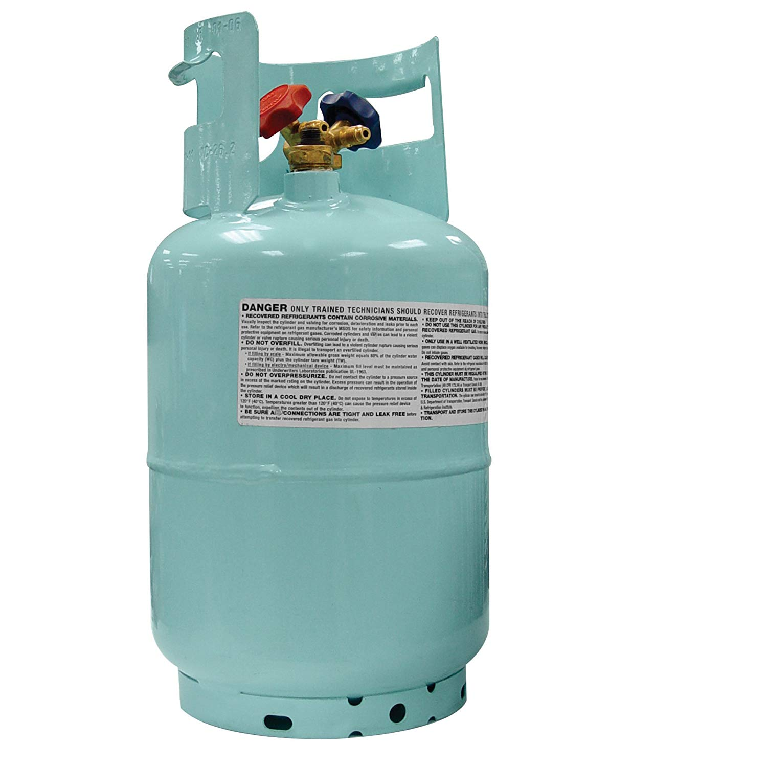 Mastercool 67010 30 Lbs R134A Refrigerant Recovery Tank with Auto Shutoff Float Switch - Perfect for AC Repair, HVAC Maintenance & Automotive Refrigerant Recovery