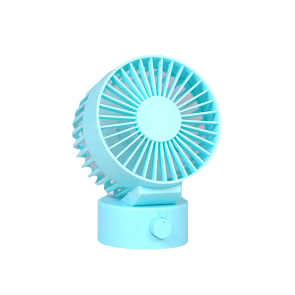 Portable Mini Handheld Fan - USB Rechargeable, 3 Speed Adjustable, Quiet Personal Desk Fan for Office, Home, Travel & Camping - Solid Blue (Ideal for Indoor, Outdoor & Summer Use)