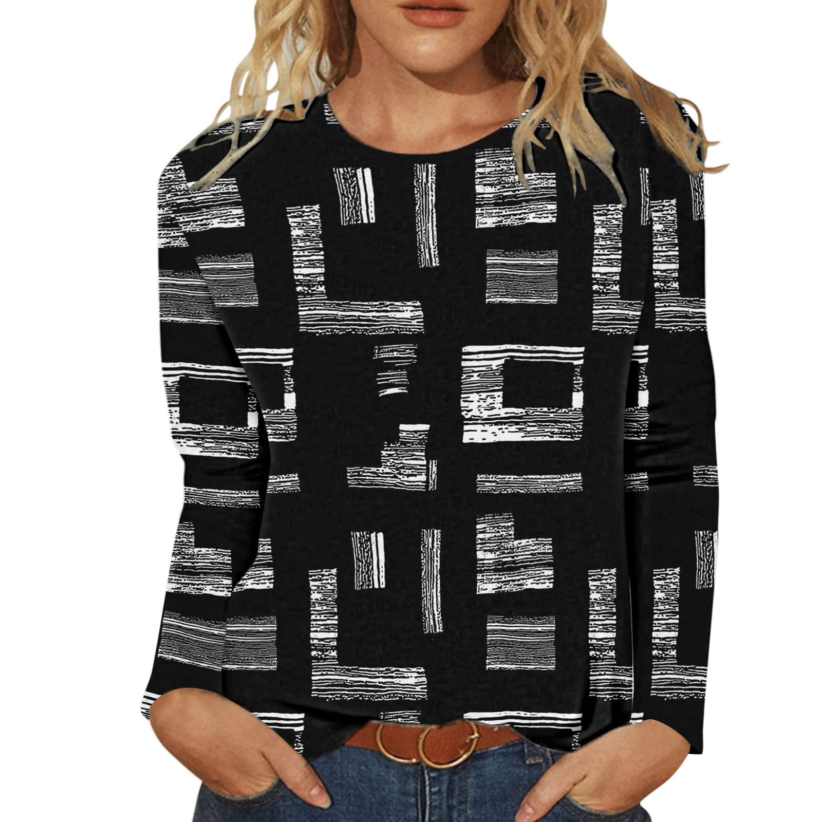 Women's Floral Print Long Sleeve Crop Workout Top - Cute Summer Casual Crew Neck Shirt for Yoga, Running & Gym Fashion