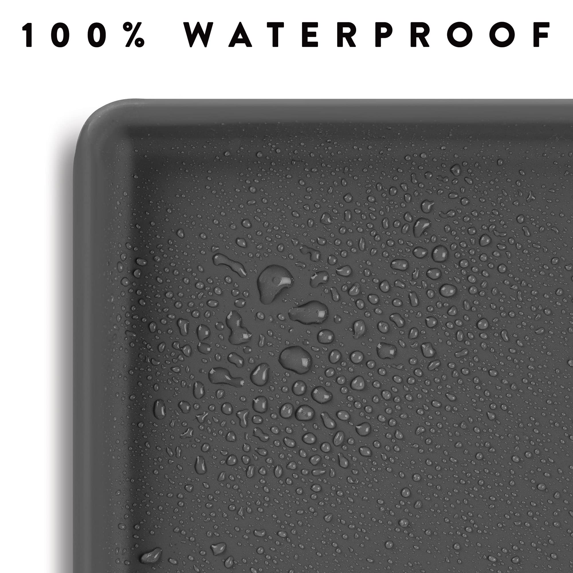 Premium Cat Food Mat - Small & Large Waterproof Silicone Pet Feeding Mat for Cat Bowls & Water Dishes | Non-Slip Base | Carbon Color | Ideal for Messy Eaters & Water Fountain Areas