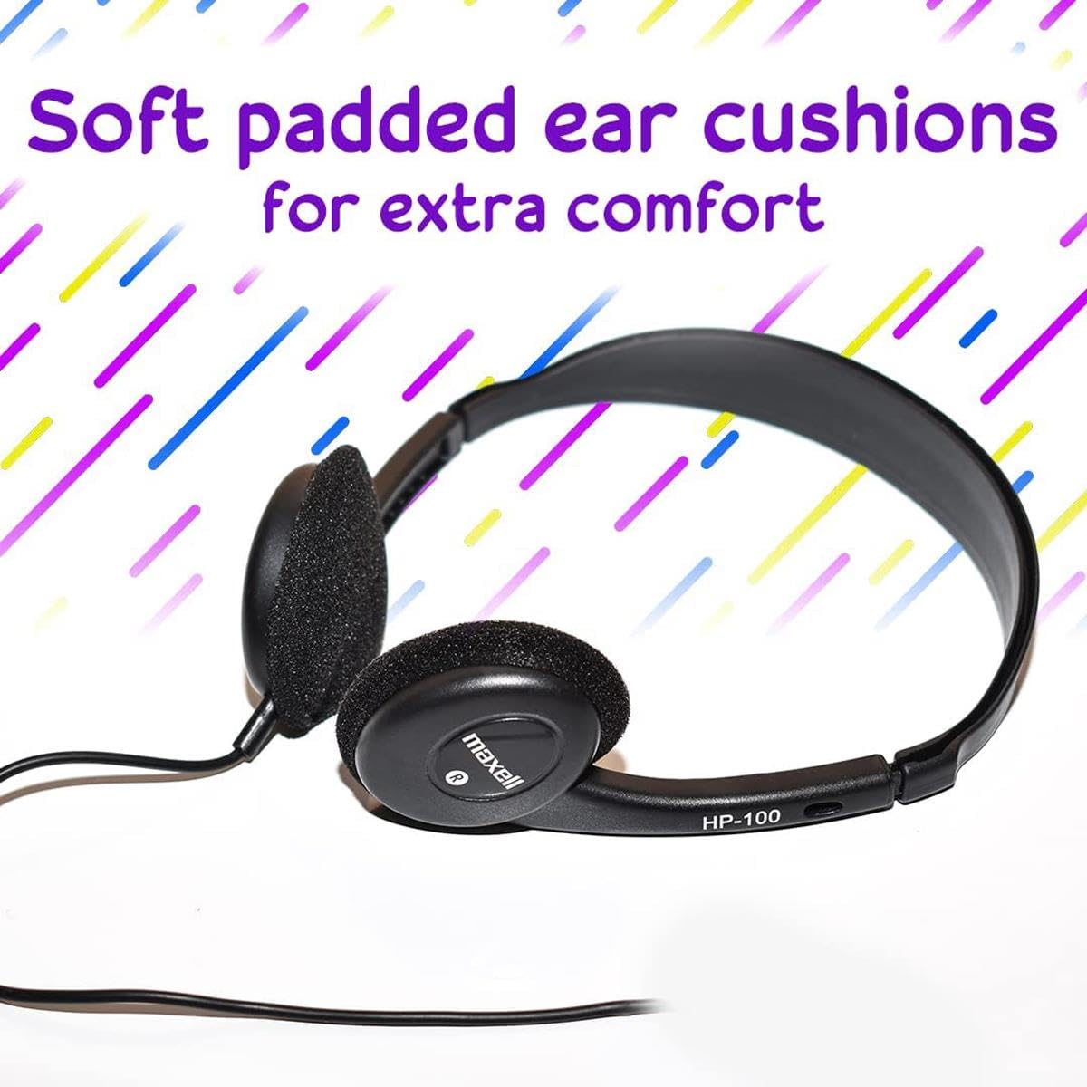 Maxell 025215190582 Wireless Bluetooth Headset - Universal Compatibility, Noise Cancelling, Comfortable Over-Ear Design (Black) - Perfect for Office Calls, Gaming & Music Listening