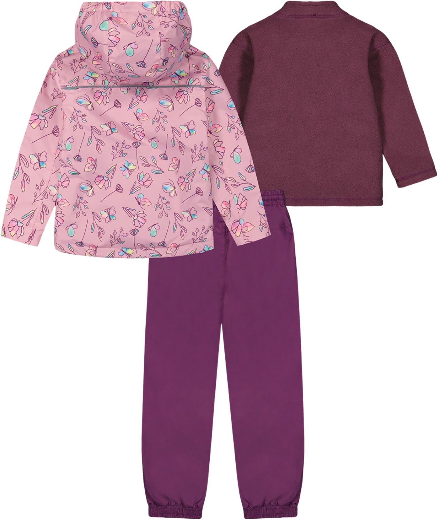 3 in 1 Two Piece Mid Season Outerwear Set with Printed Jacket for Big Girls - Stylish Fall & Spring Layering Outfit for School, Travel and Casual Wear
