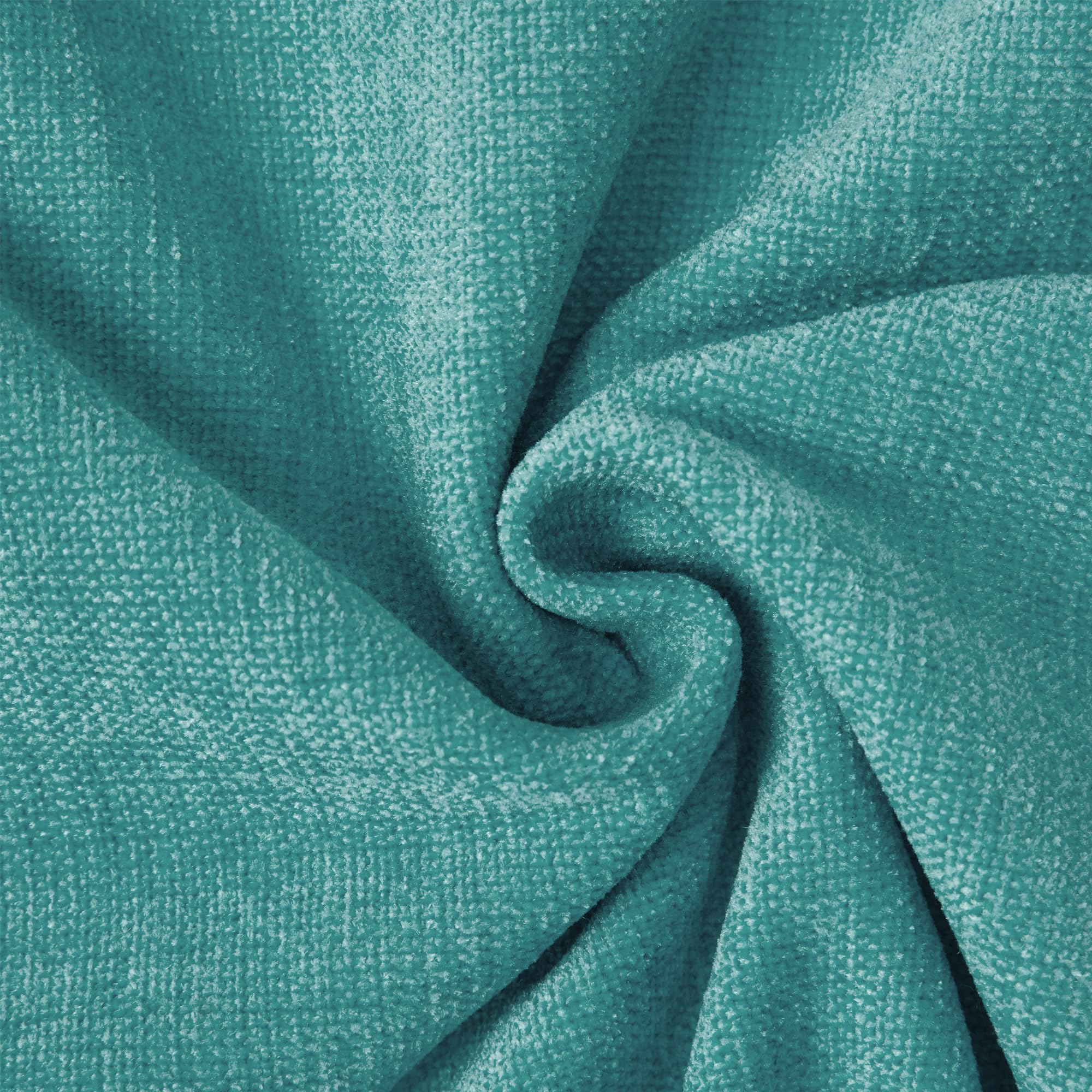 Premium Chenille Throw Pillow Covers Set of 2 - 18x18 Inches (45x45 cm) Soft Square Decorative Pillow Cases for Sofa, Couch, Bed & Home Decor - Turquoise Accent Pillows for Living Room, Bedroom & Dorm