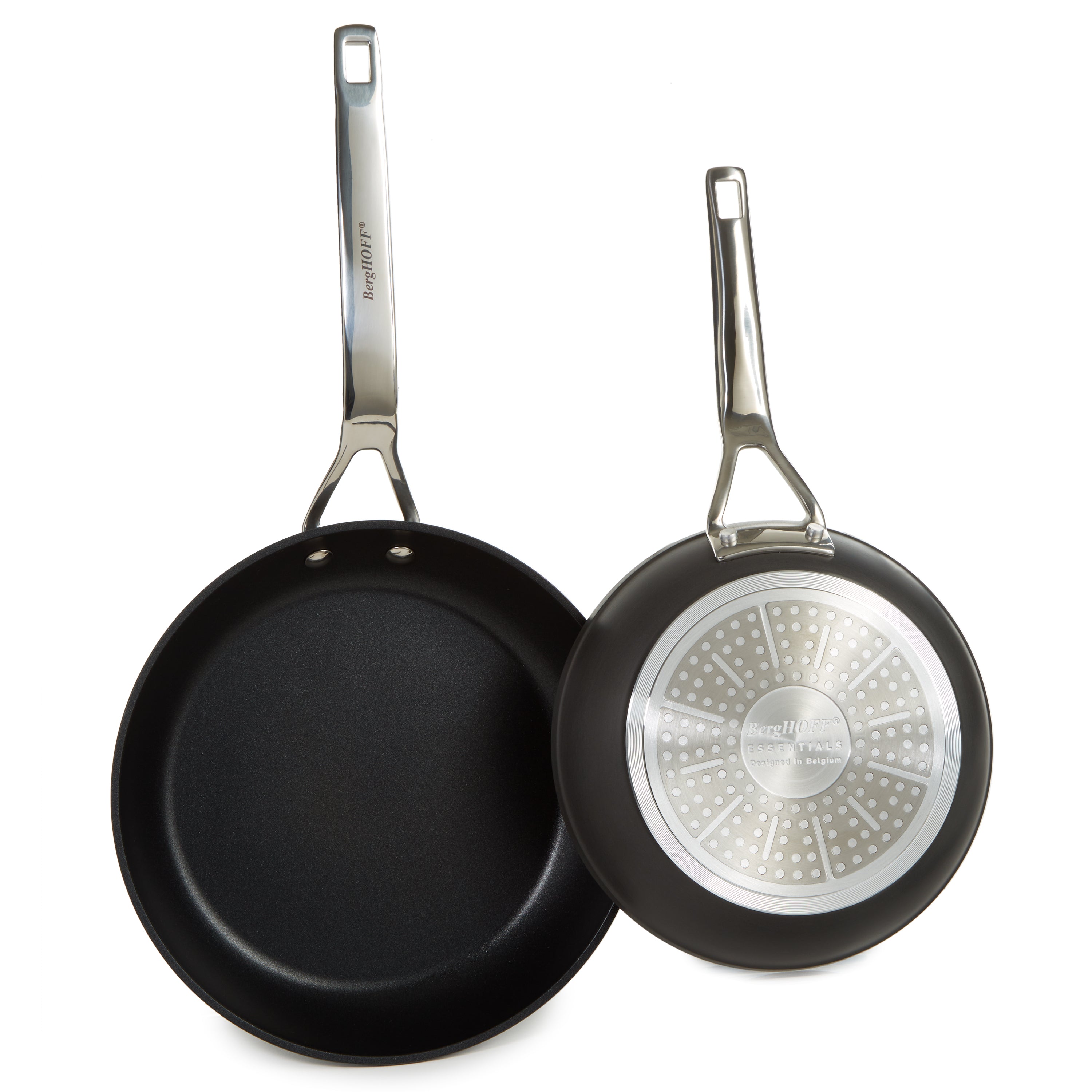 BergHOFF Essentials 10-Inch Nonstick Hard Anodized Fry Pan - Black - Durable & PFOA-Free Cookware for Sauteing, Frying & Everyday Cooking