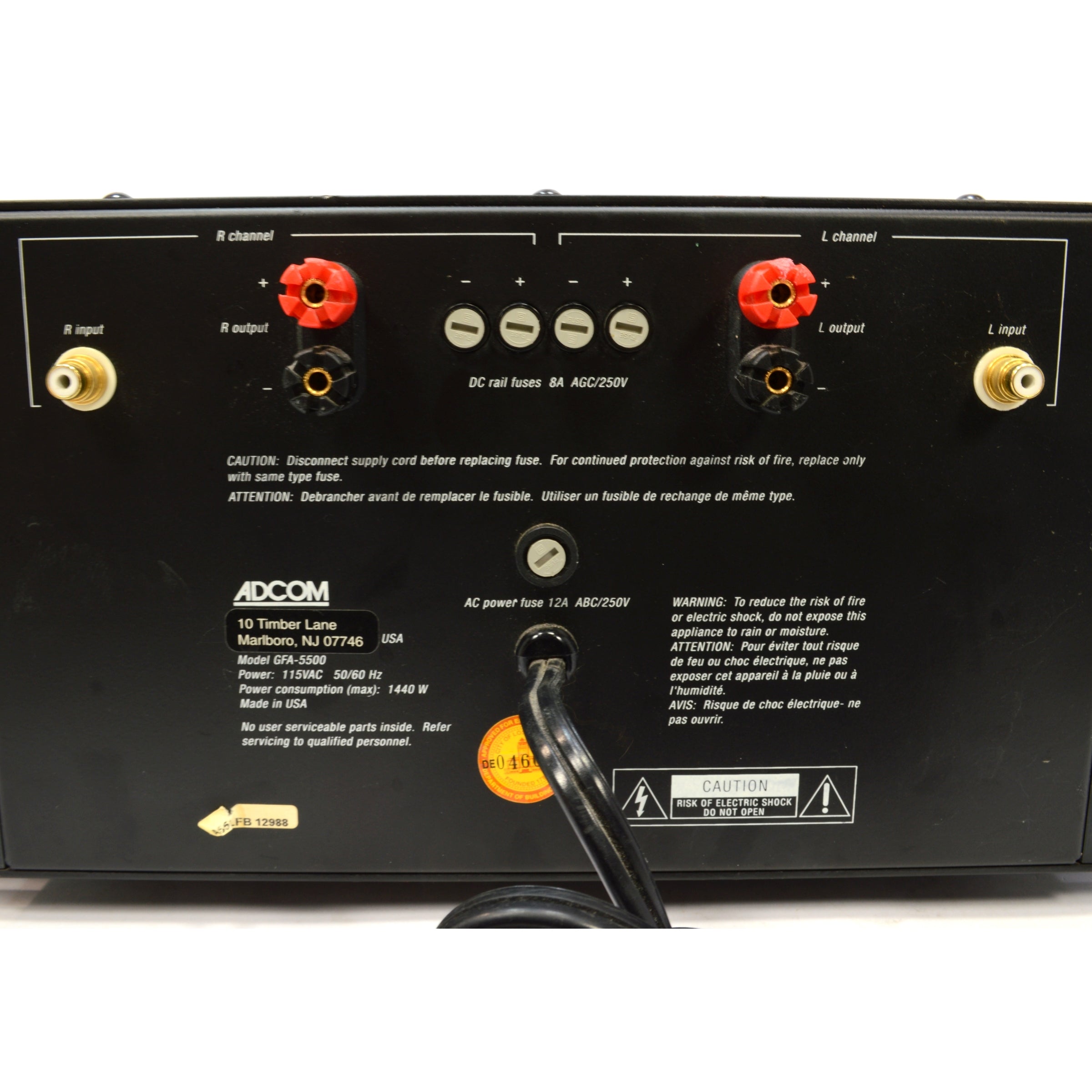 Vintage ADCOM GFA 5500 MOSFET Stereo Power Amplifier - Fully Tested & Working Perfectly | Home Theater & Audiophile Sound System