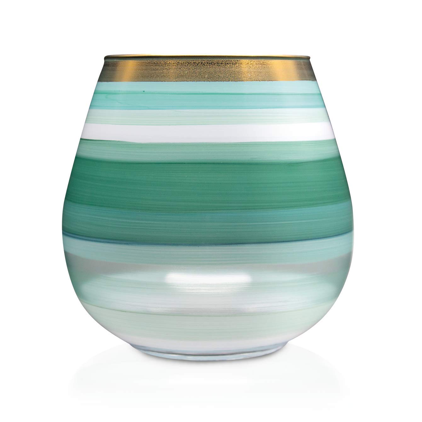 Vesuvio Mint Green Colored Glass Vase - 15 cm Medium Size for Home Decor, Wedding Centerpieces & Gift Ideas