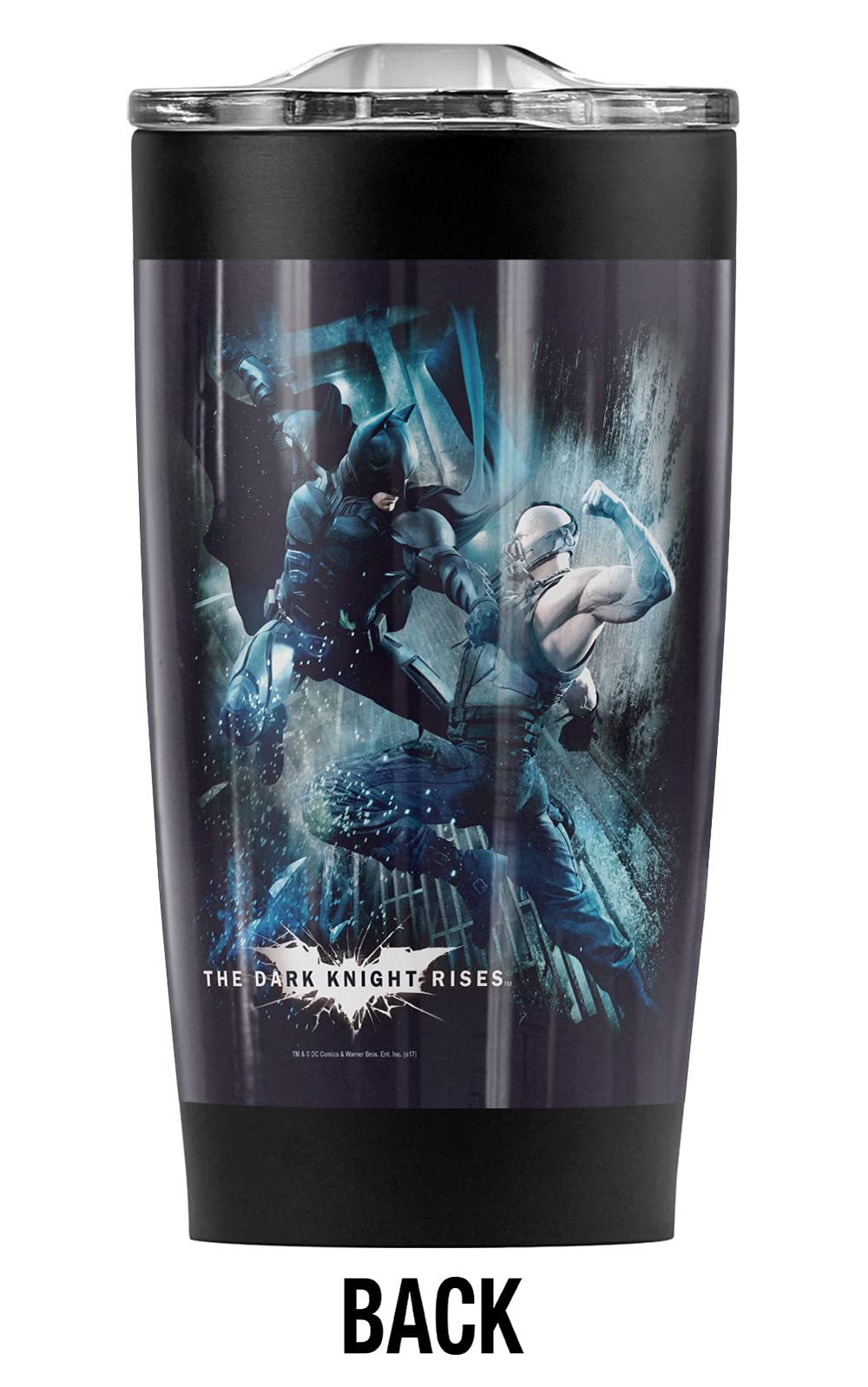 Batman Dark Knight Rises Stainless Steel Tumbler 20oz - Vacuum Insulated Coffee Travel Mug with Leakproof Lid - Keeps Hot & Cold for Hours - Perfect for Office, Gym, Camping & Car Commutes