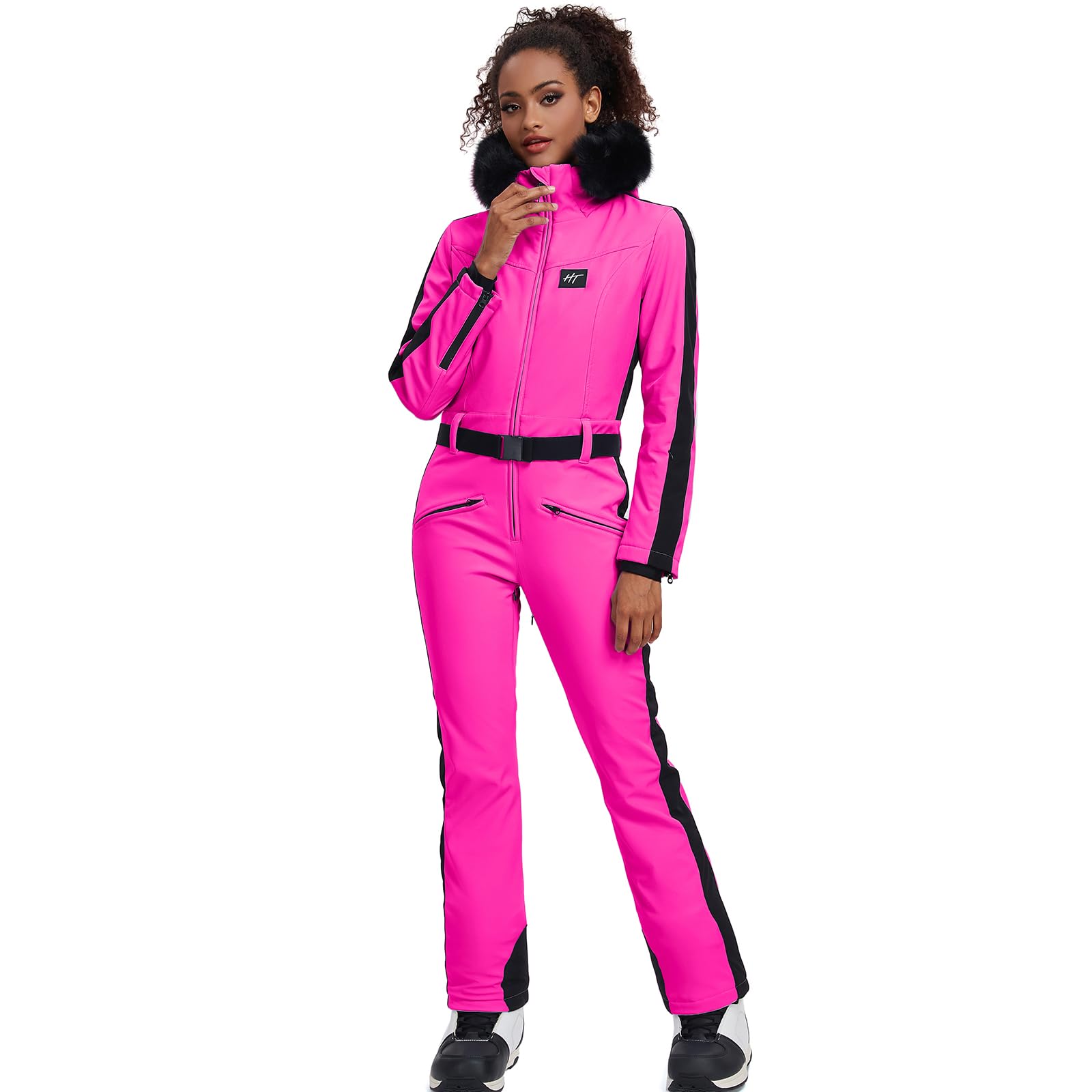 Women's Insulated Waterproof Windproof Ski Suit - One Piece Snowsuit for Winter Outdoor Activities, Skiing & Snowboarding | Warm & Slim Fit for Cold Weather Adventures