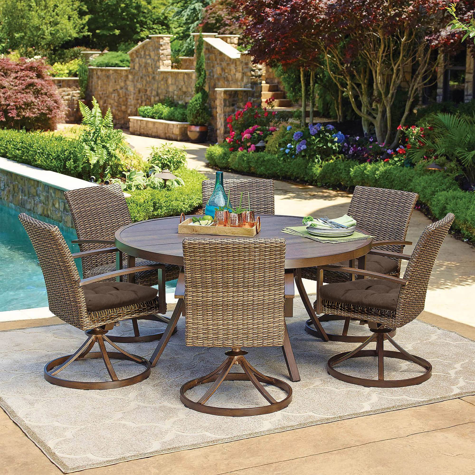 RACE LEAF 17x17 Inch Brown Patio Chair Cushions Set of 2 - Waterproof Olefin Outdoor/Indoor Seat Pads for Patio, Deck, Porch & Garden Chairs - Perfect for Lounging, Dining & Relaxing in Backyard or Poolside