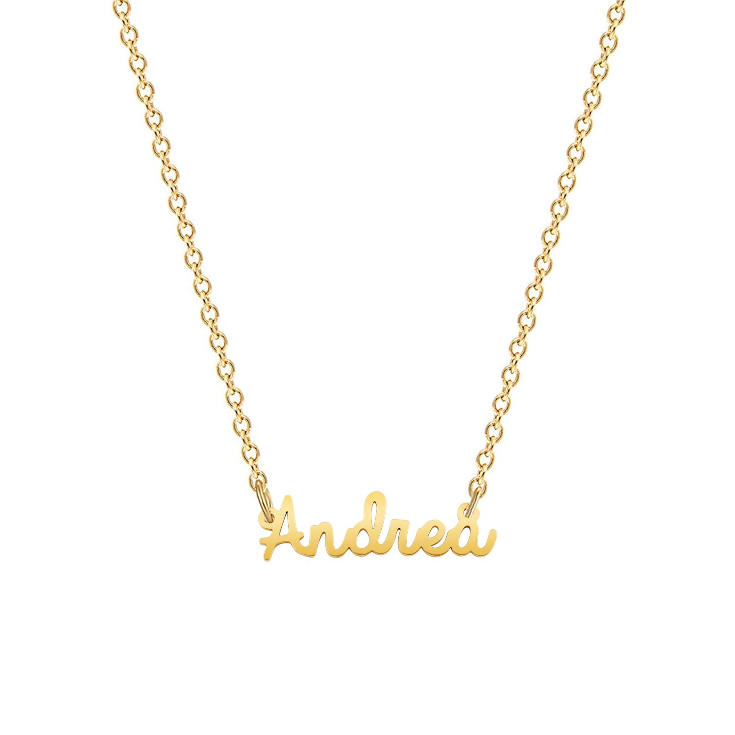 18K Gold Plated Stainless Steel Personalized Name Necklace for Women & Girls - Custom Nameplate Jewelry Gift for Birthday, Anniversary & Everyday Wear