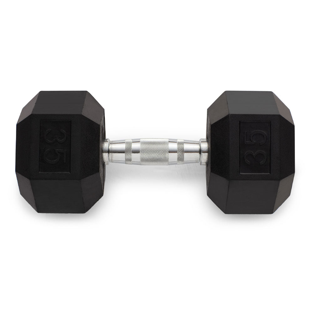 Weider 35lb Rubber Hex Dumbbell - Single Dumbbell for Home Gym, Strength Training & Weightlifting | Perfect for CrossFit, HIIT Workouts & Muscle Building
