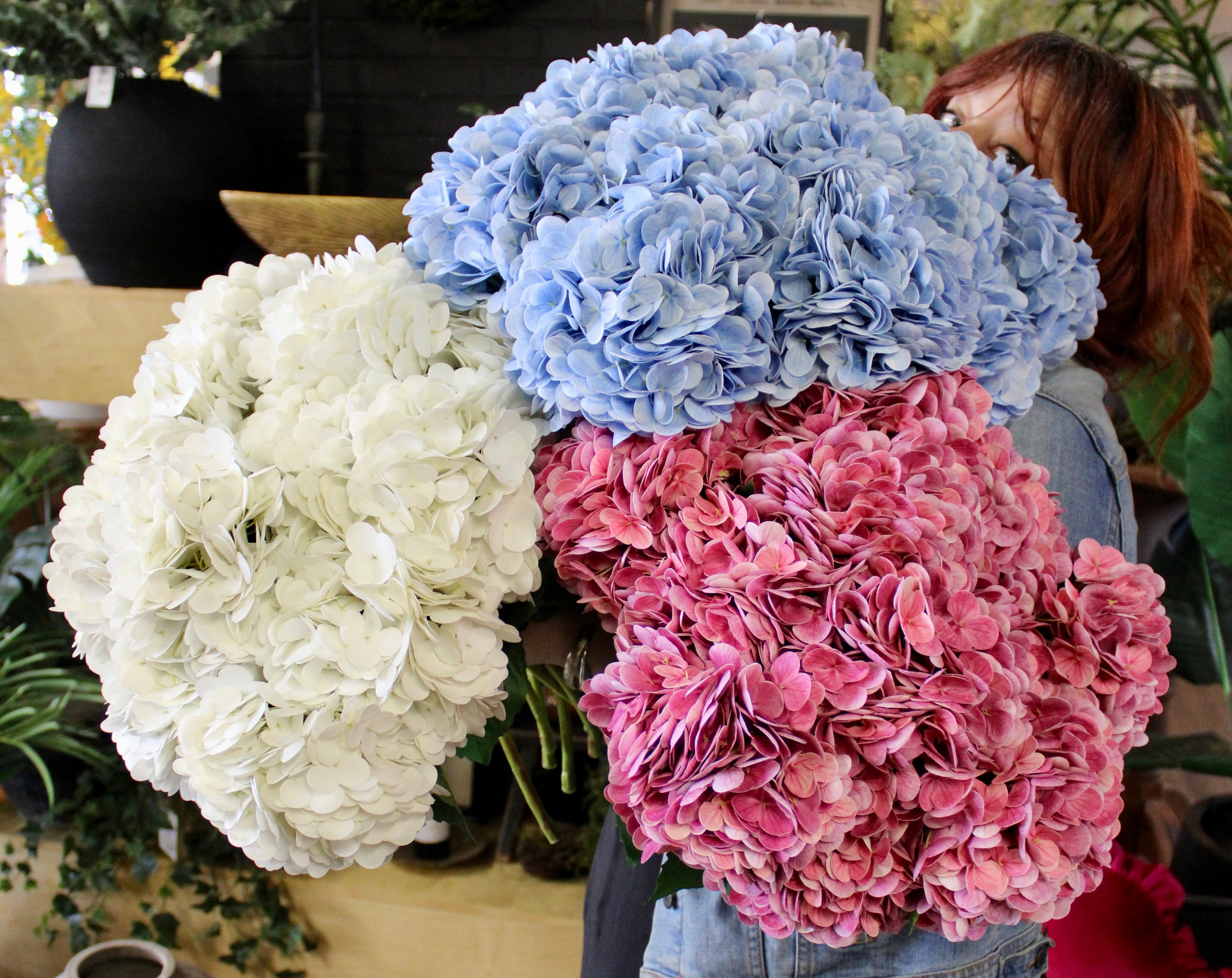 Artificial Magenta Hydrangea Flower Stem - 24