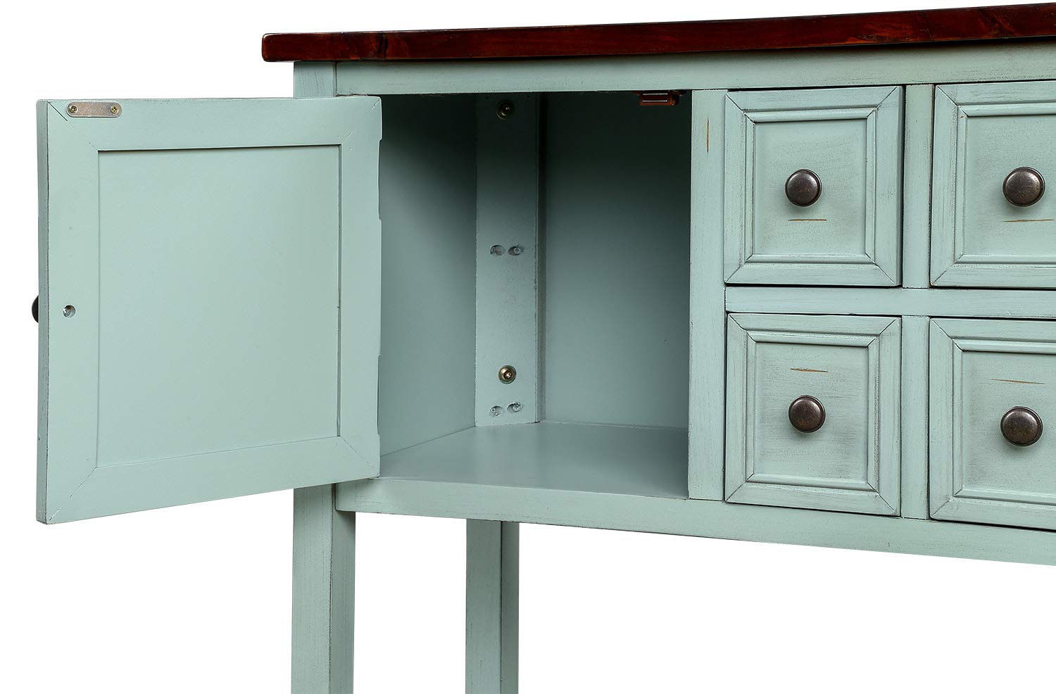 Retro Blue Sideboard Table with Storage - 46