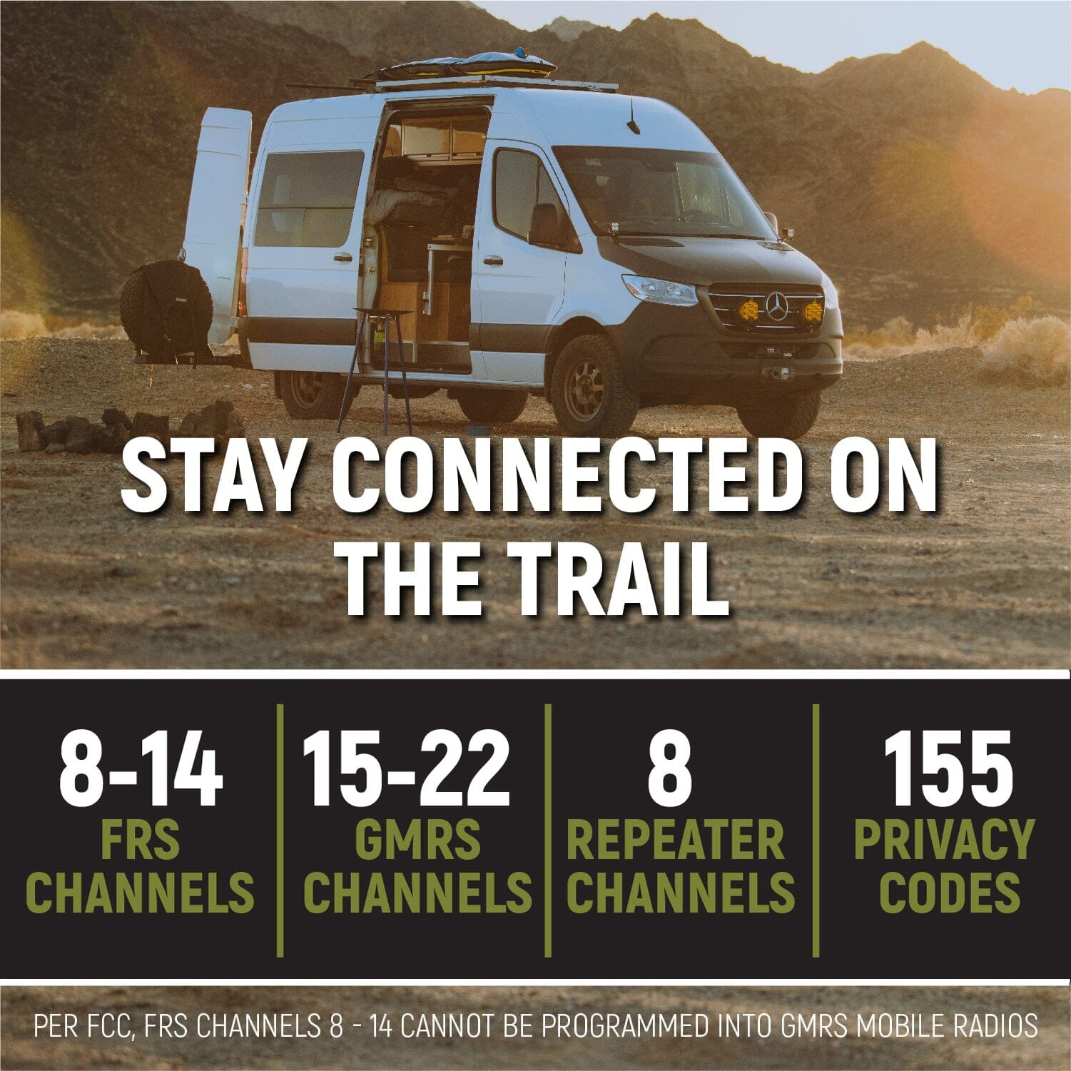 Mercedes Sprinter Van GMRS Two-Way Mobile Radio Kit - Reliable Communication for Road Trips & Fleet Management