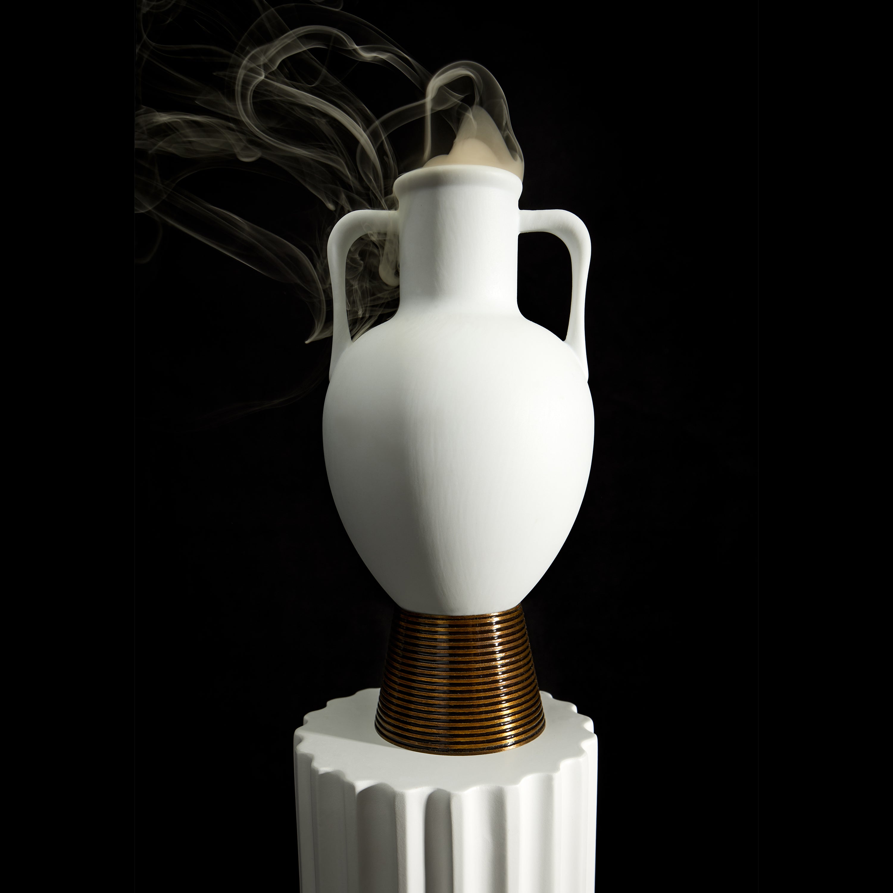Ceramic Amphora Incense Holder - Handmade Greek Style Burner for Sticks & Cones - Perfect for Meditation, Yoga, and Home Aromatherapy